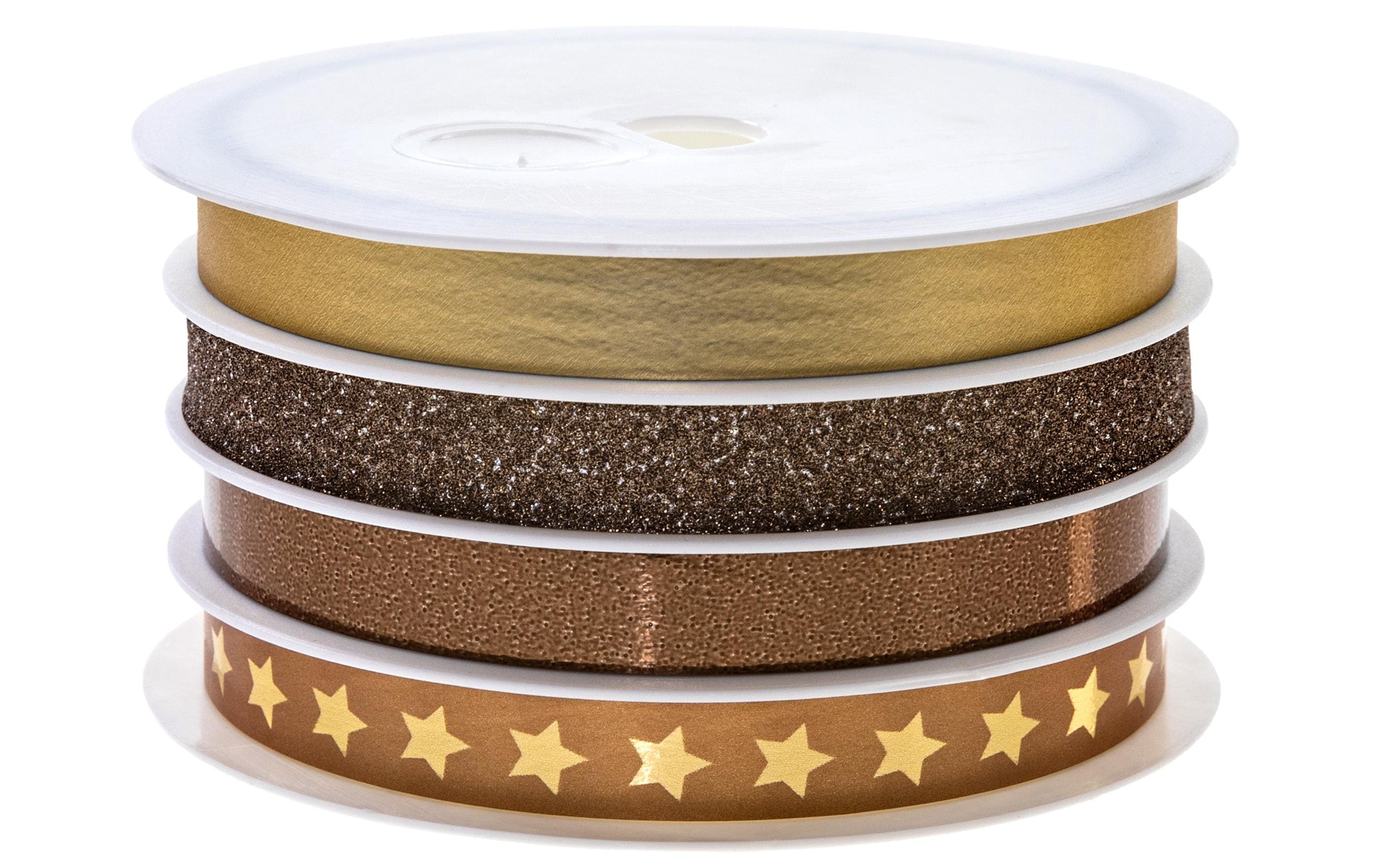 Pattberg Geschenkband Glitter Star 1 cm x 20 m, Gold