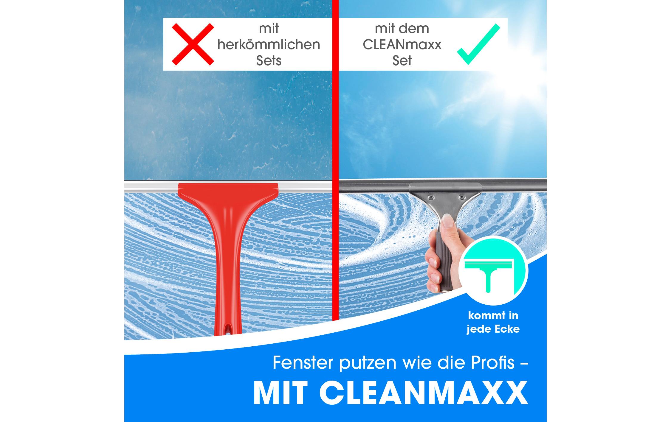 CLEANmaxx Fensterwischer 7-teilig, Grau/Rot