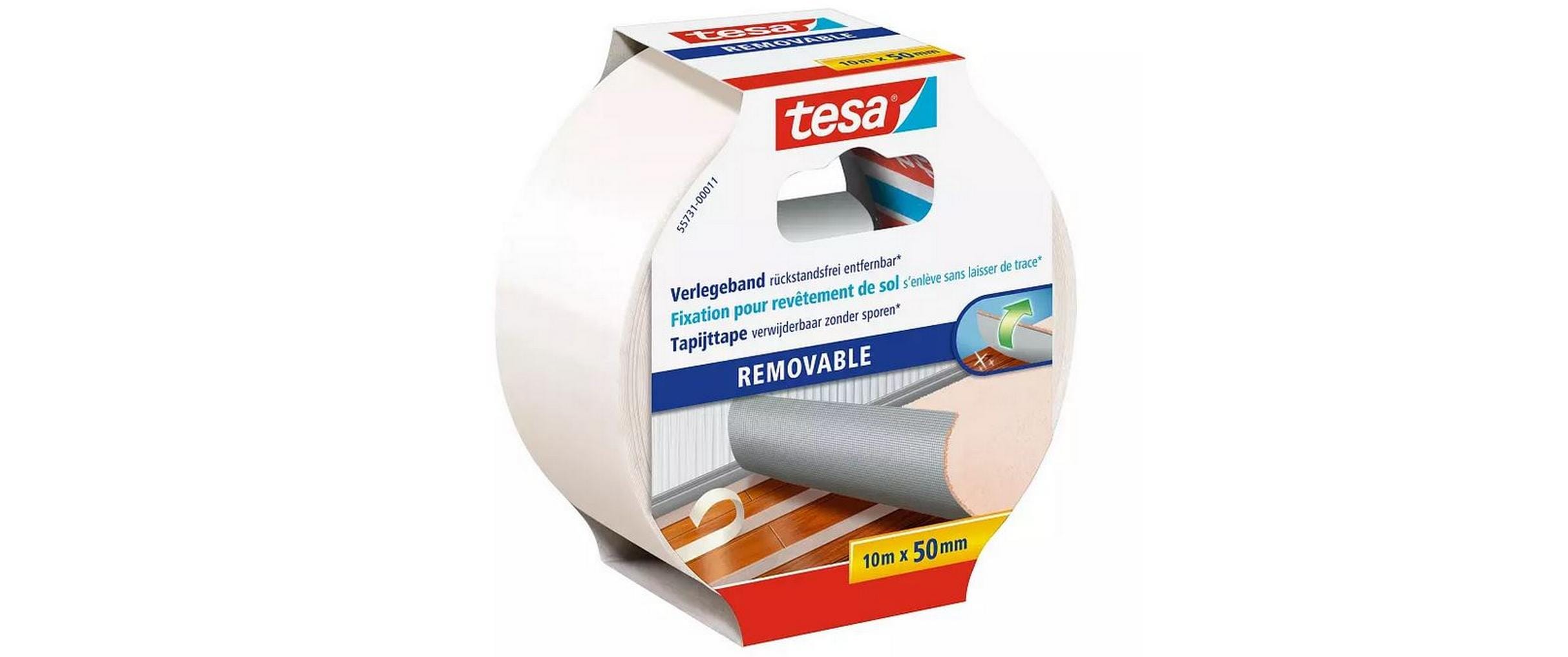 tesa Verlegeband -Set entfernbar, 10 m x 50 mm, 6 Rollen