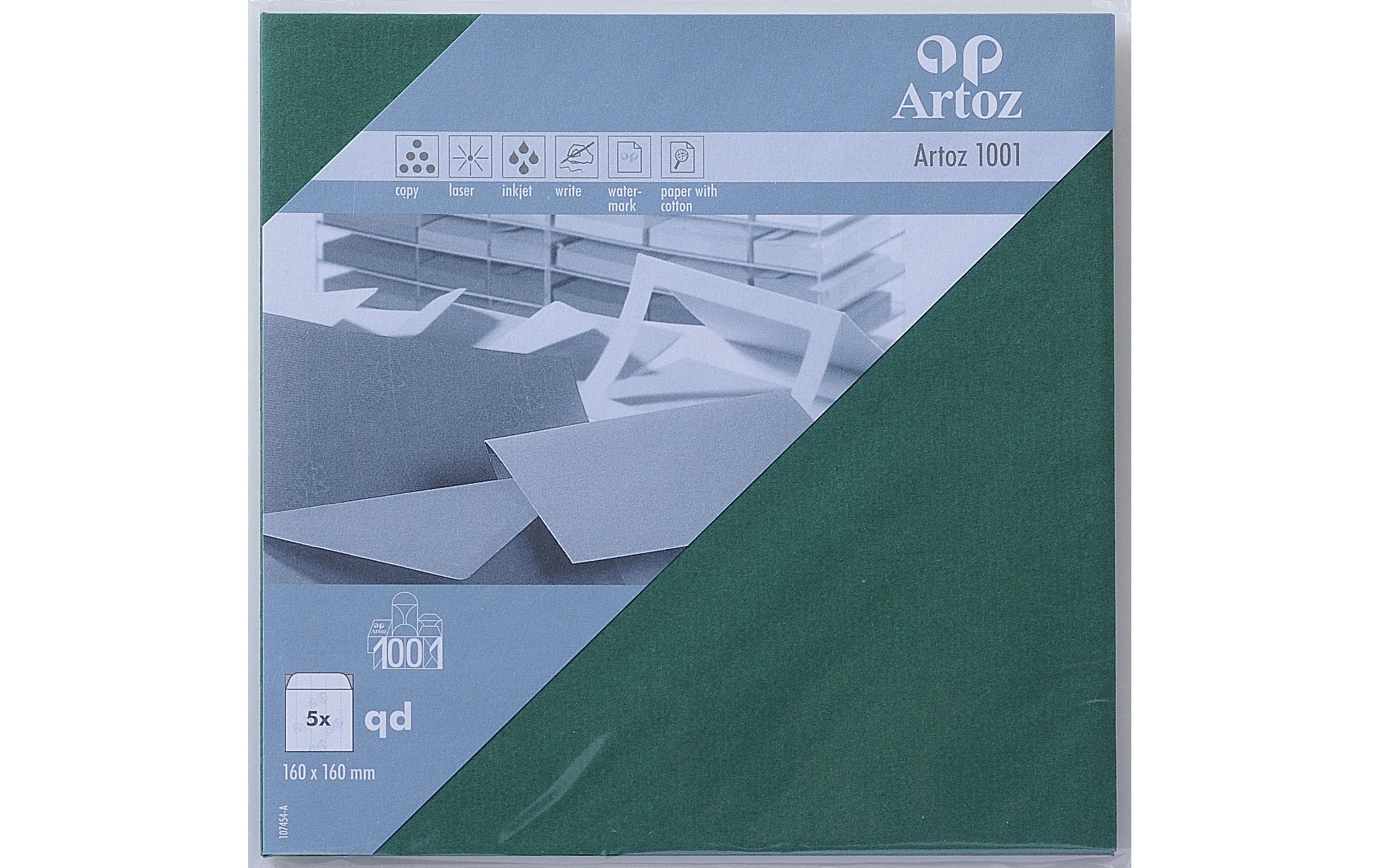 Artoz Couvert 1001, 16 x 16 cm, 5 Stück, Racinggreen