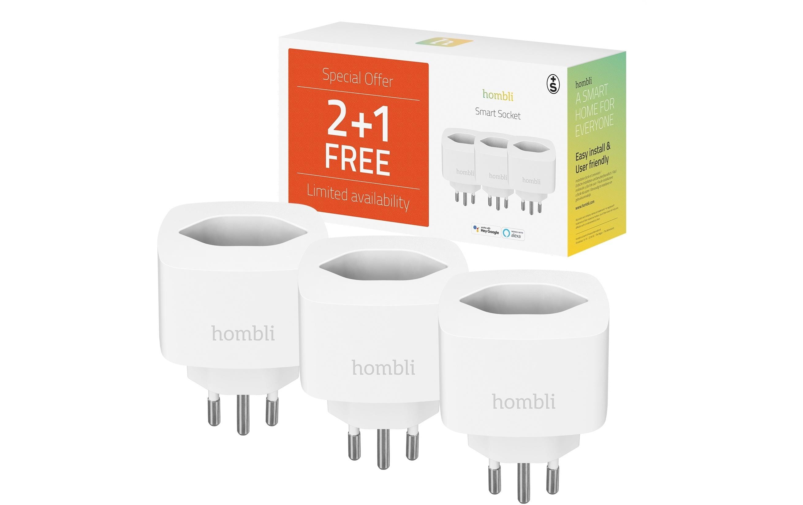 hombli Smart Socket CH, Weiss, 3er-Set