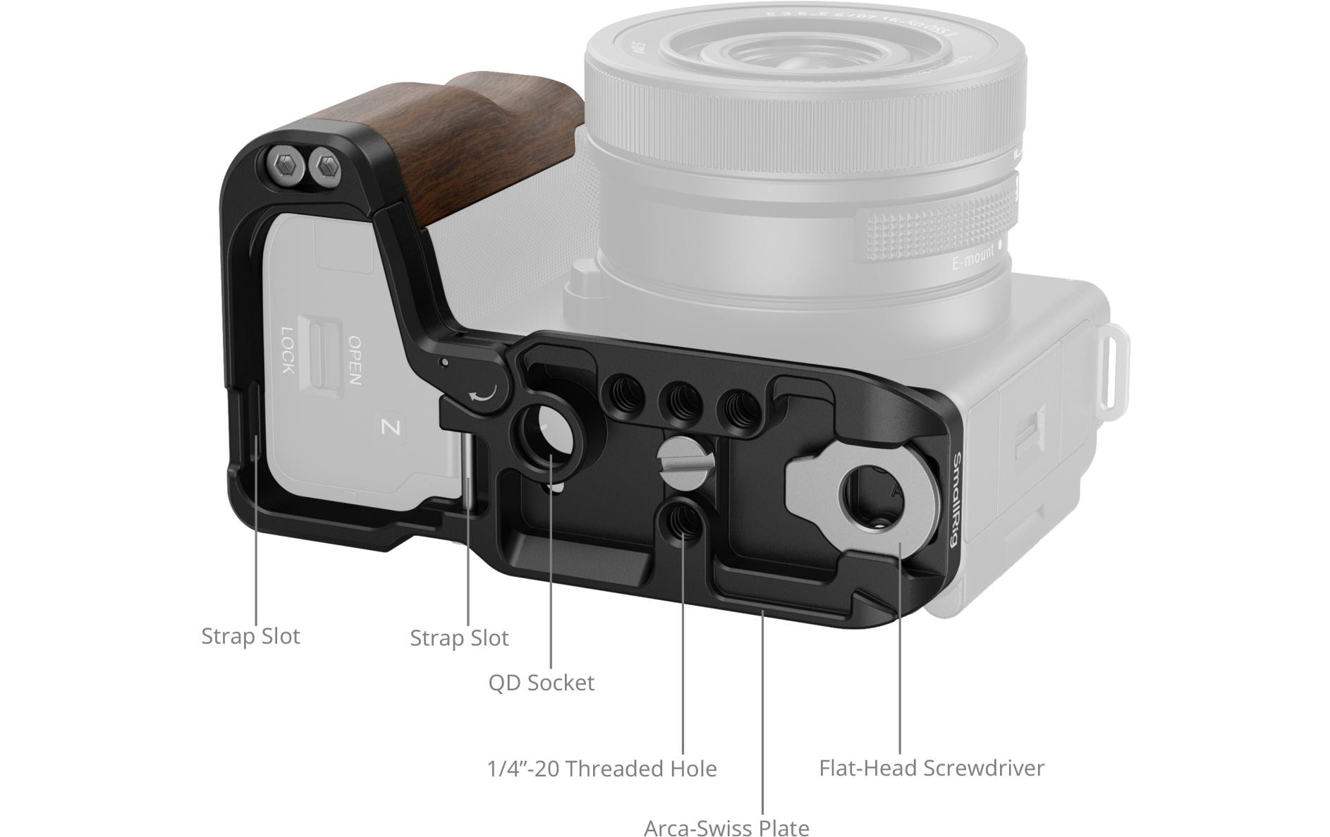 Smallrig L-Winkel mit Holzgriff für Sony ZV-E10 II