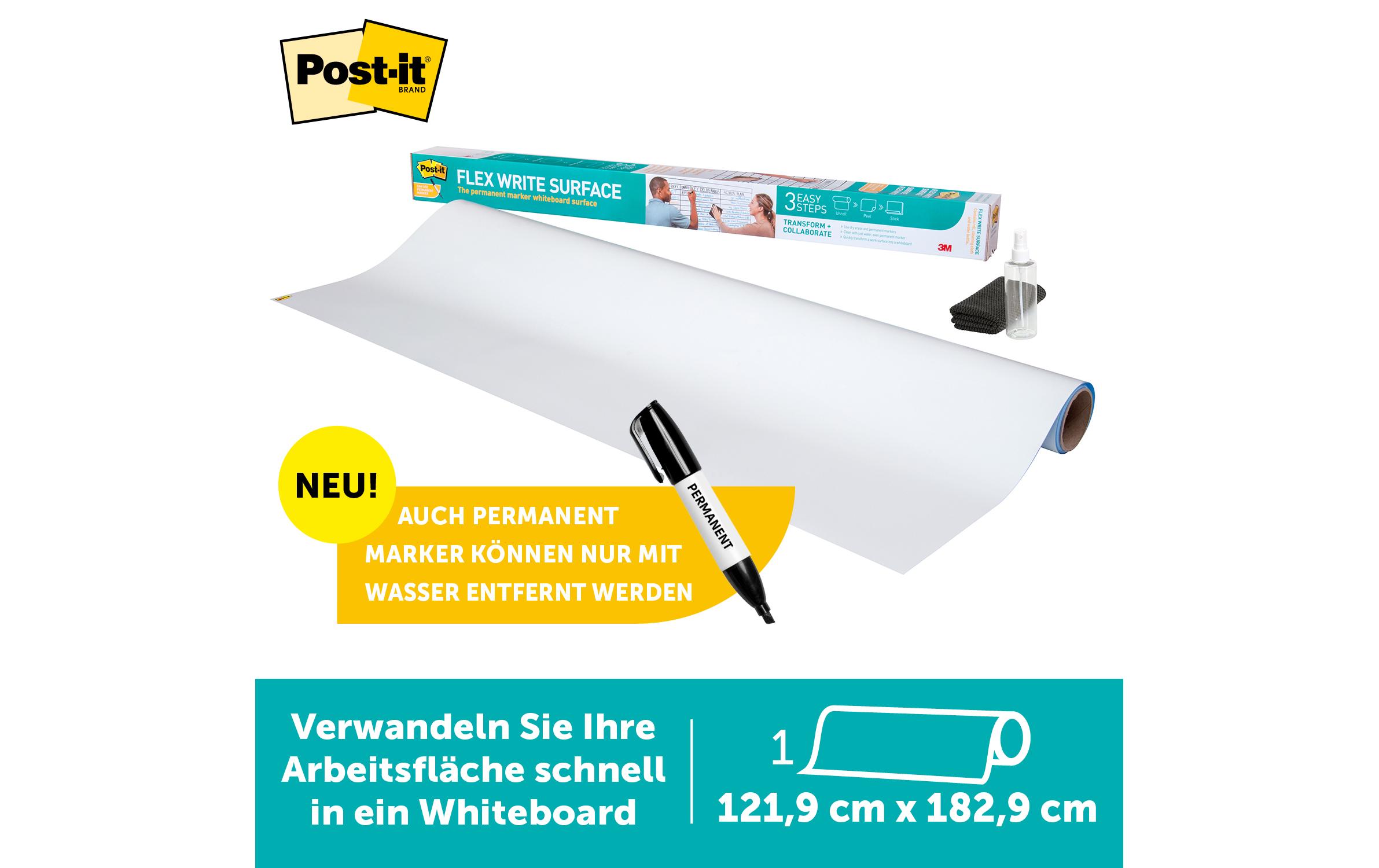 Post-it Whiteboardfolie Post-it Flex Write 121.9 x 182.9 cm, 1 Rolle