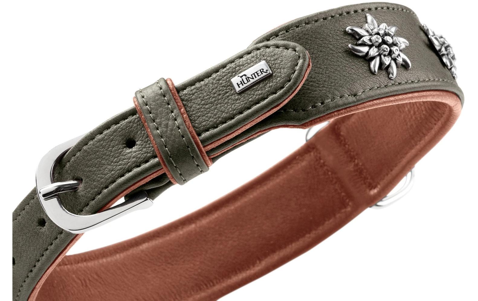 Hunter Halsband München 65/L, Rindsleder, Grün/Cognac