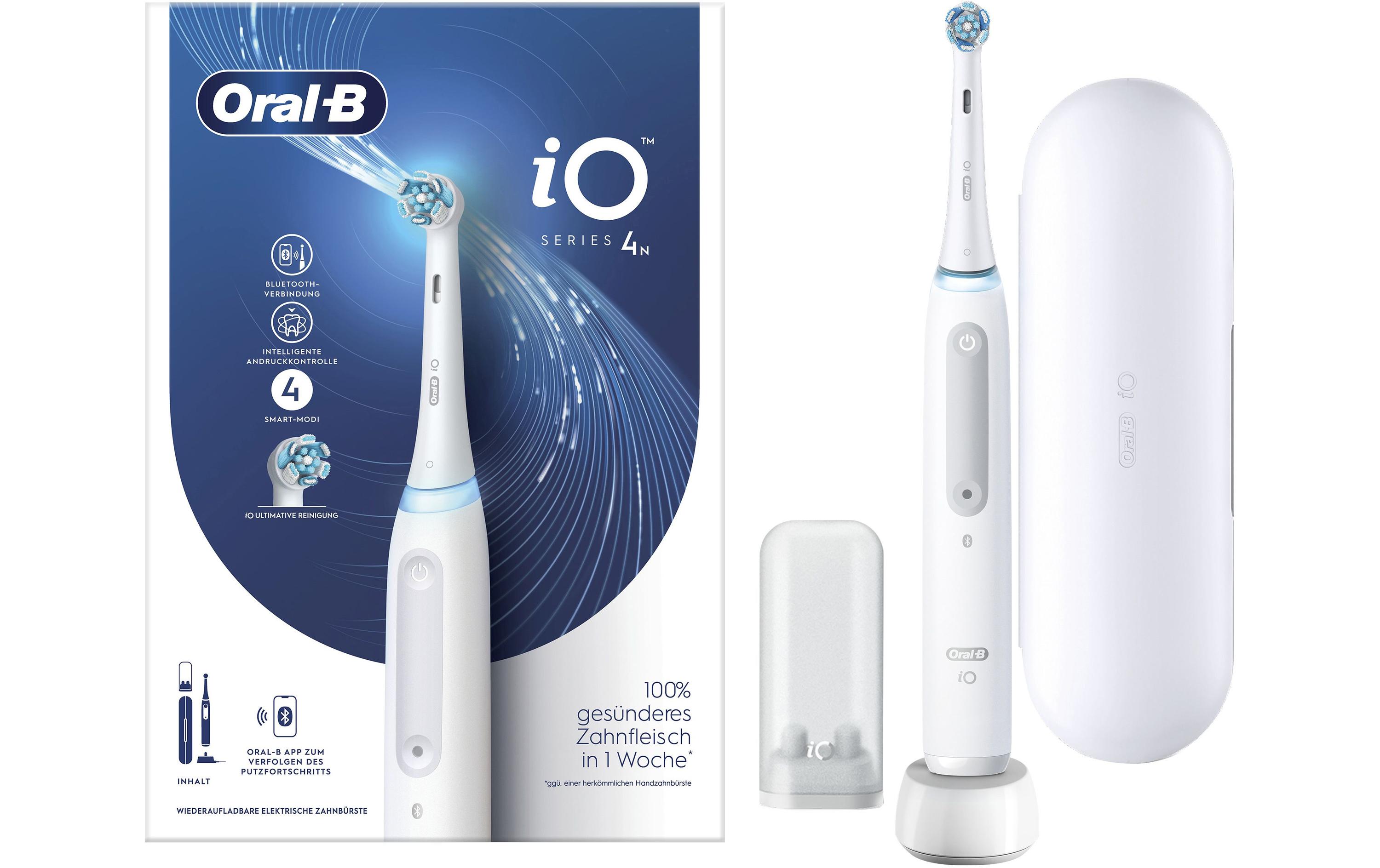 Oral-B Mikrovibrationszahnbürste iO Series 4 mit Etui, Quite White