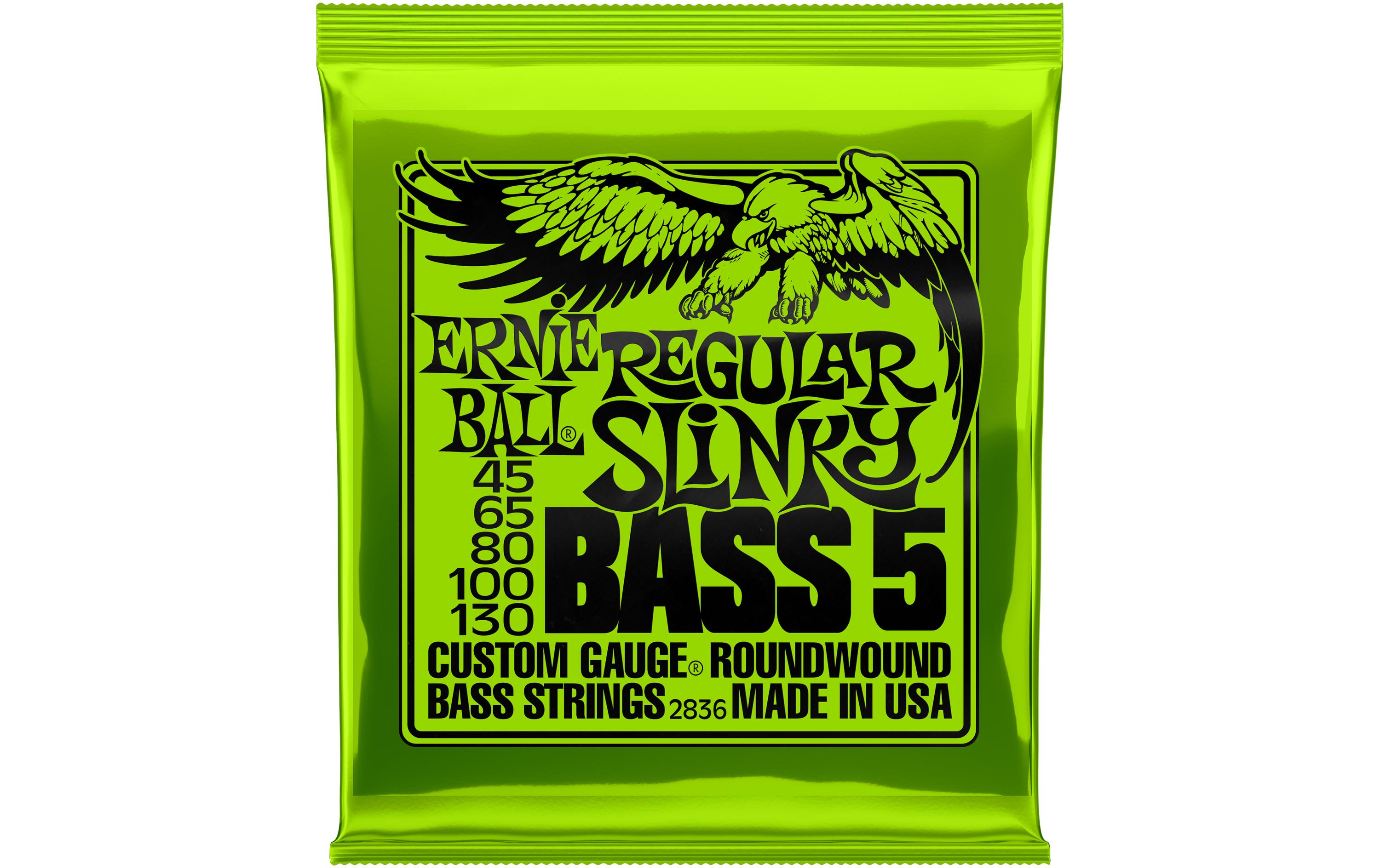 Ernie Ball Basssaiten 2836 Slinky Bass 5 – Regular, 45-130