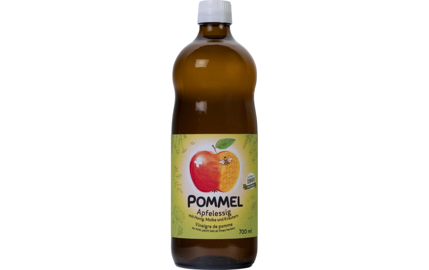 Pommel Apfelessig mit Honig, Molke und Kräutern 0.7 l