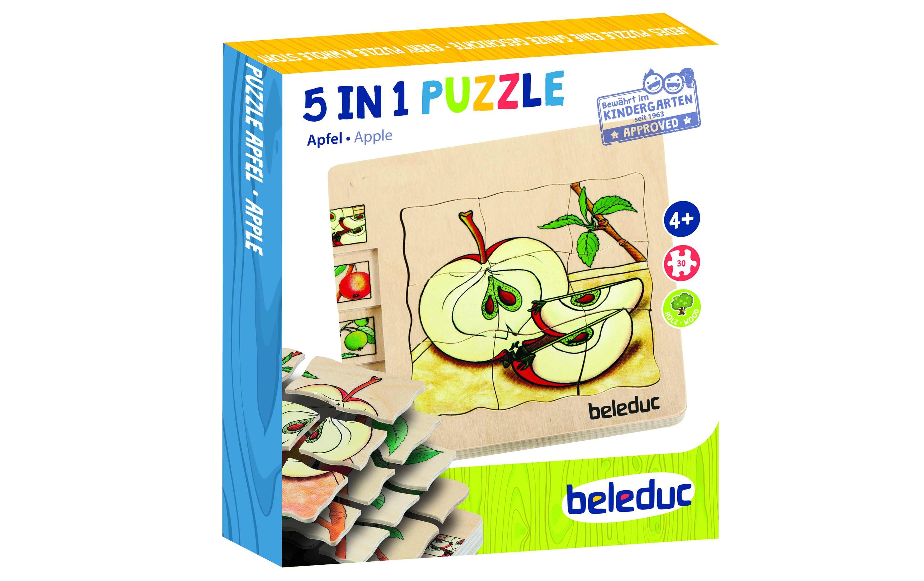 Beleduc Lagen-Puzzle Apfel / Erdbeere / Banane 3er-Pack