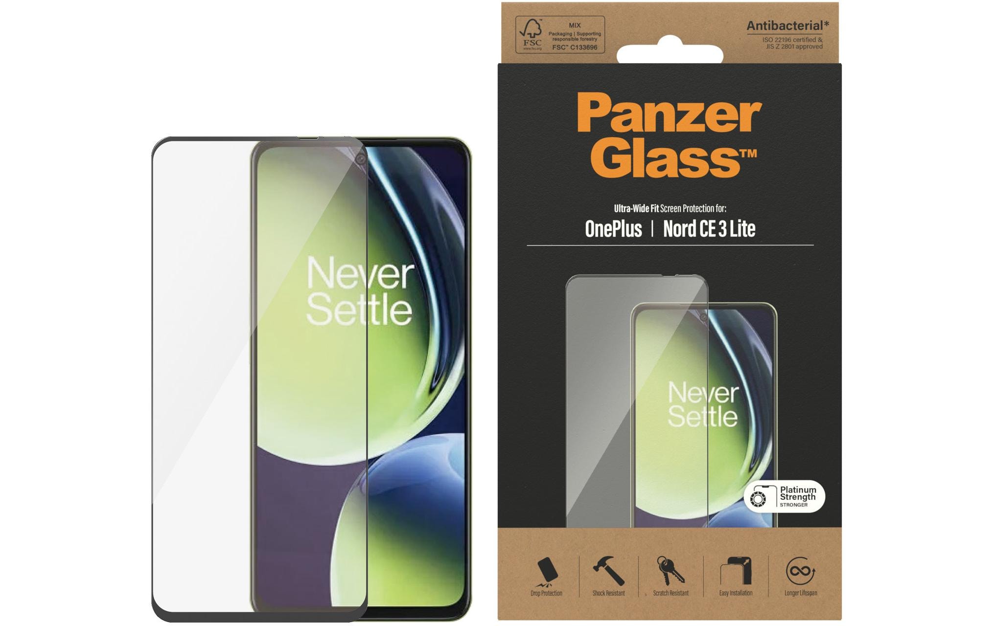 Panzerglass Displayschutz Ultra Wide Fit Nord CE 3 Lite