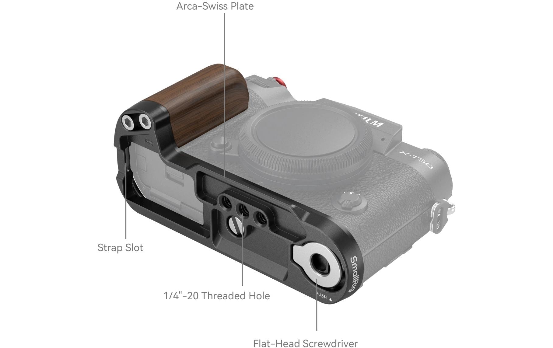 Smallrig L-Winkel Holzgriff für FUJIFILM X-T50 - Schwarz