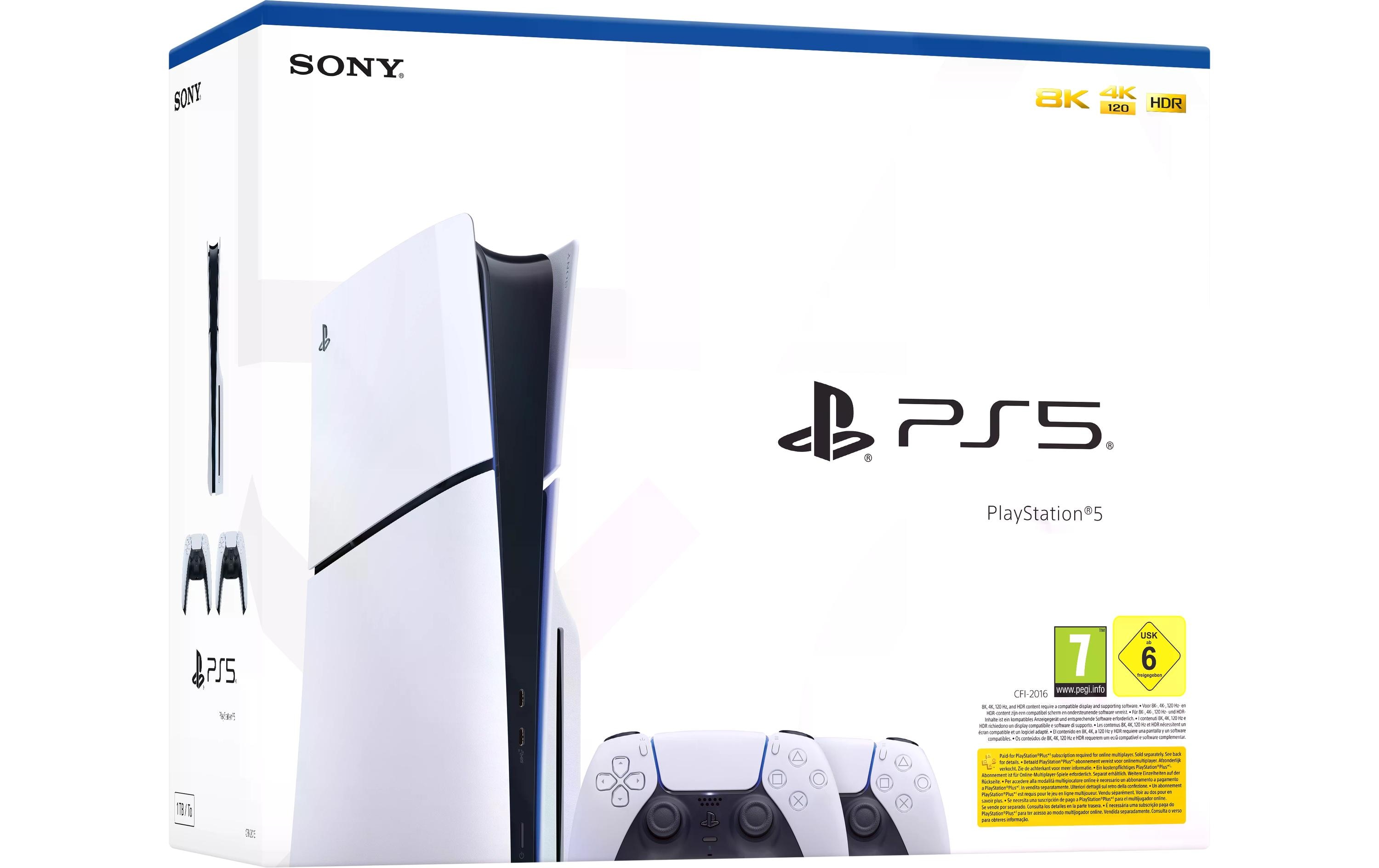 Sony Spielkonsole PlayStation 5 Slim – Disc Edition 2x DualSense