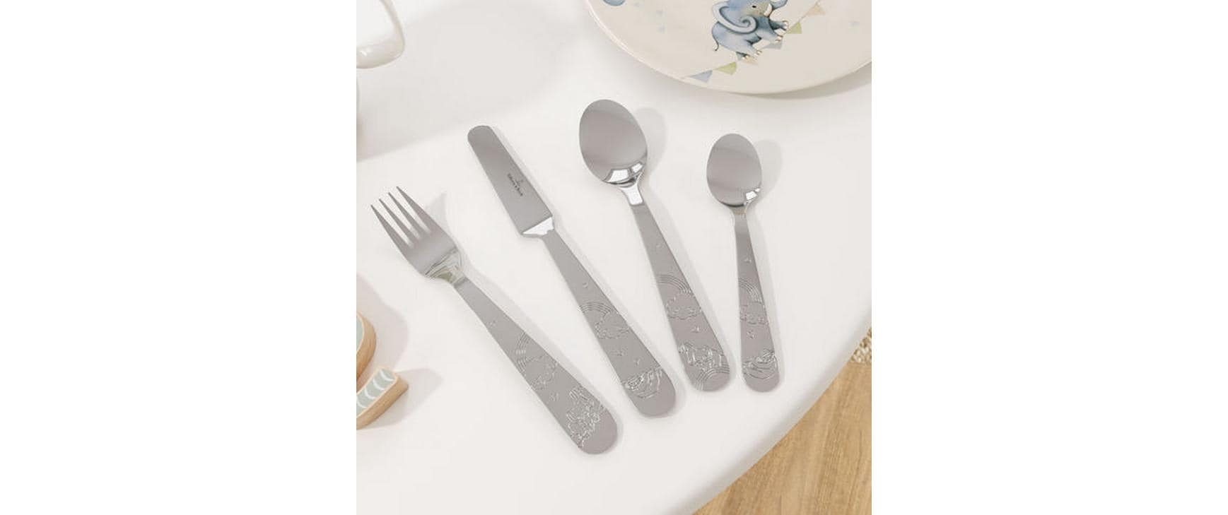 Villeroy & Boch Kinderbesteckset Walk Elephant 4-teilig, Silber