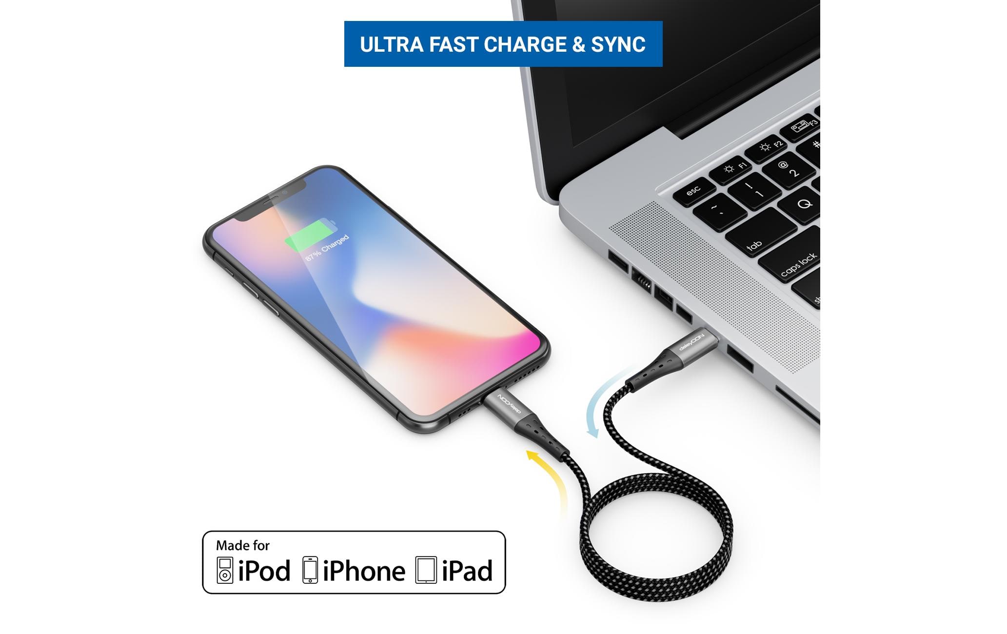 deleyCON USB 2.0-Kabel USB C - Lightning 0.5 m