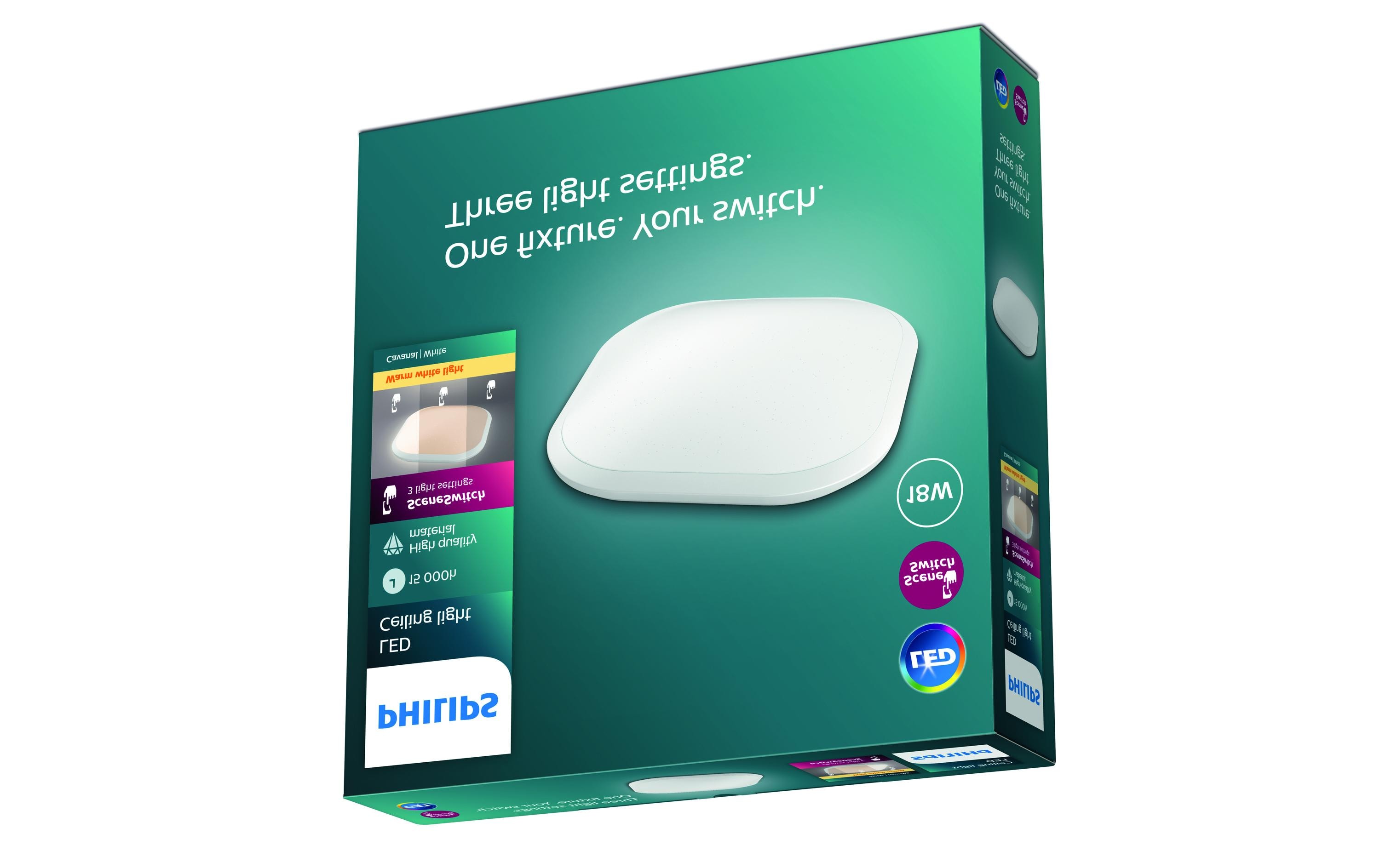 Philips Deckenleuchte myLiving Cinnabar, 6 W, 4000 K, Weiss