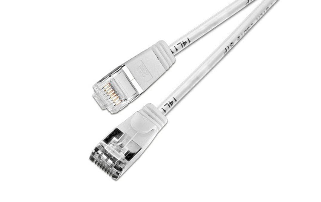 SLIM Slimpatchkabel RJ-45 - RJ-45, Cat 6, U/FTP, 10 m, Weiss