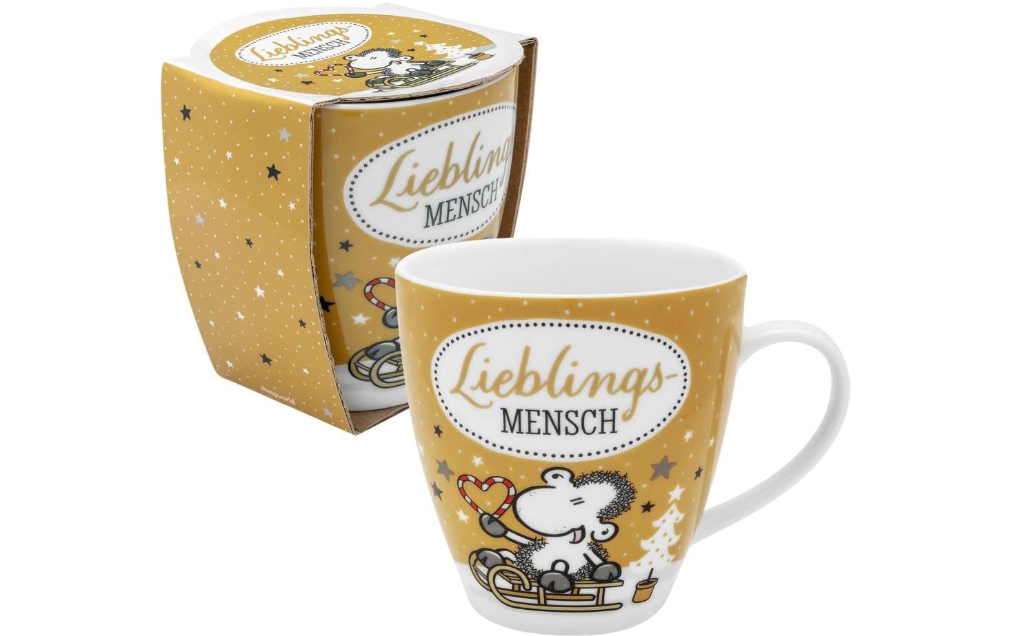 Sheepworld Kaffeetasse Lieblingsmensch 450 ml, 1 Stück, Braun