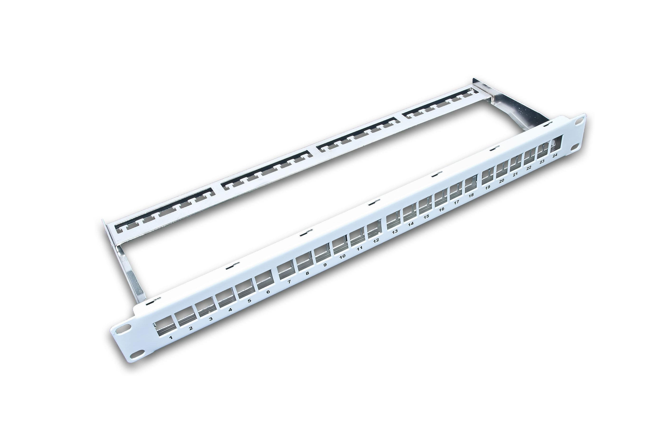 Wirewin Patchpanel 24 Port, Keystone, 1HE 19-Rack Grau