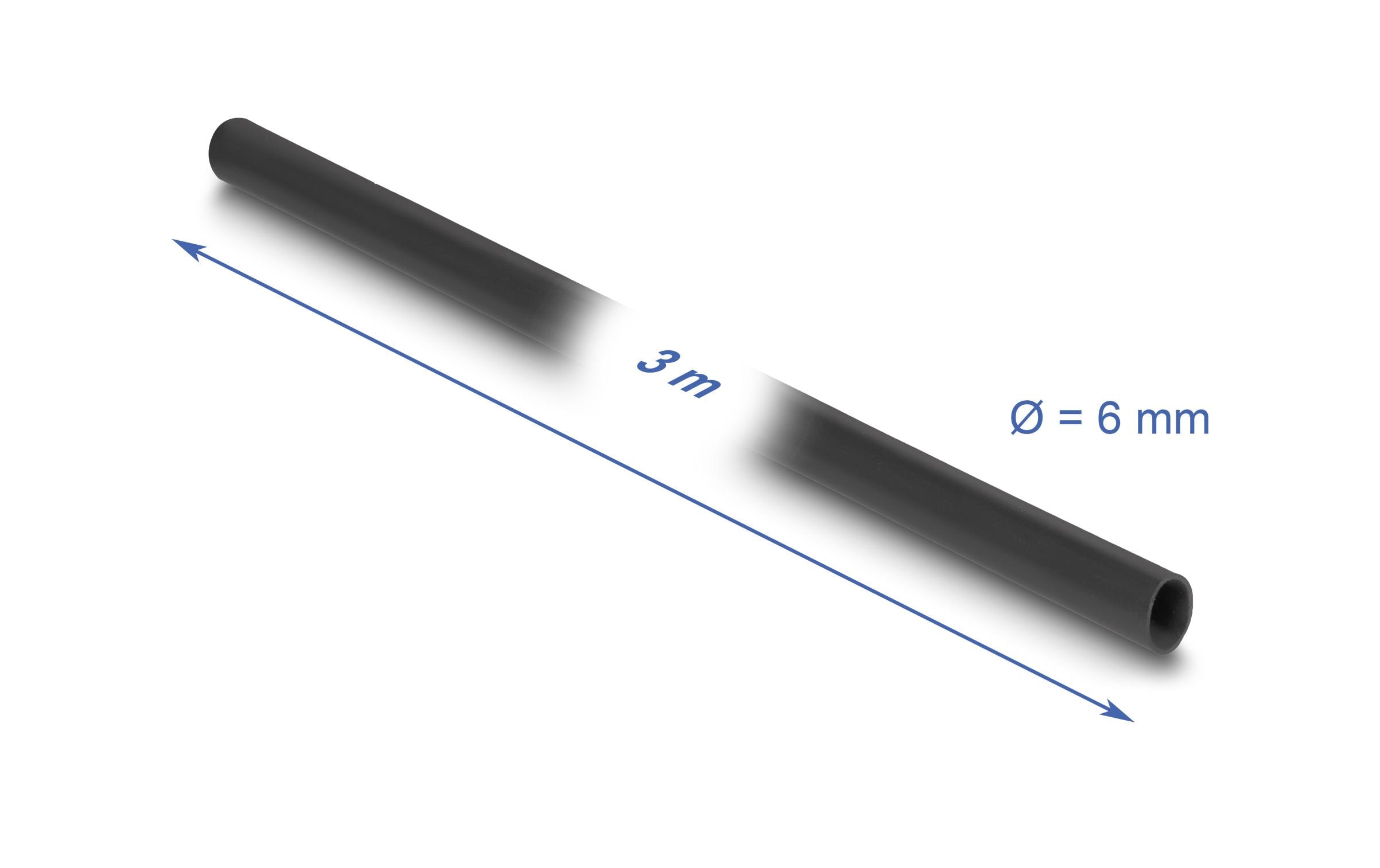 Delock PVC Isolierschlauch 3 m x 6 mm Schwarz