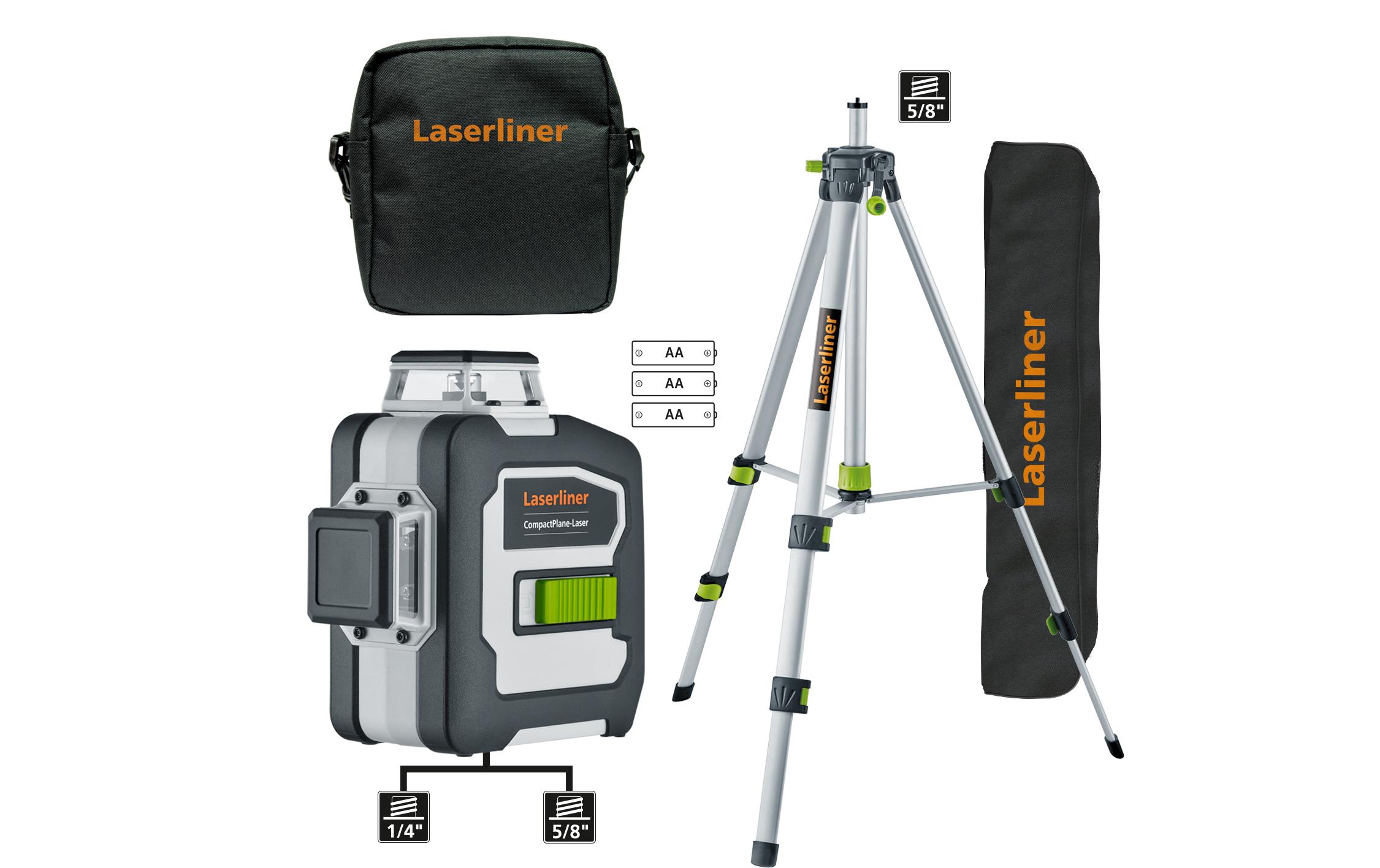 Laserliner Kreuzlinien-Laser CompactPlane 3G Set 150 30 m