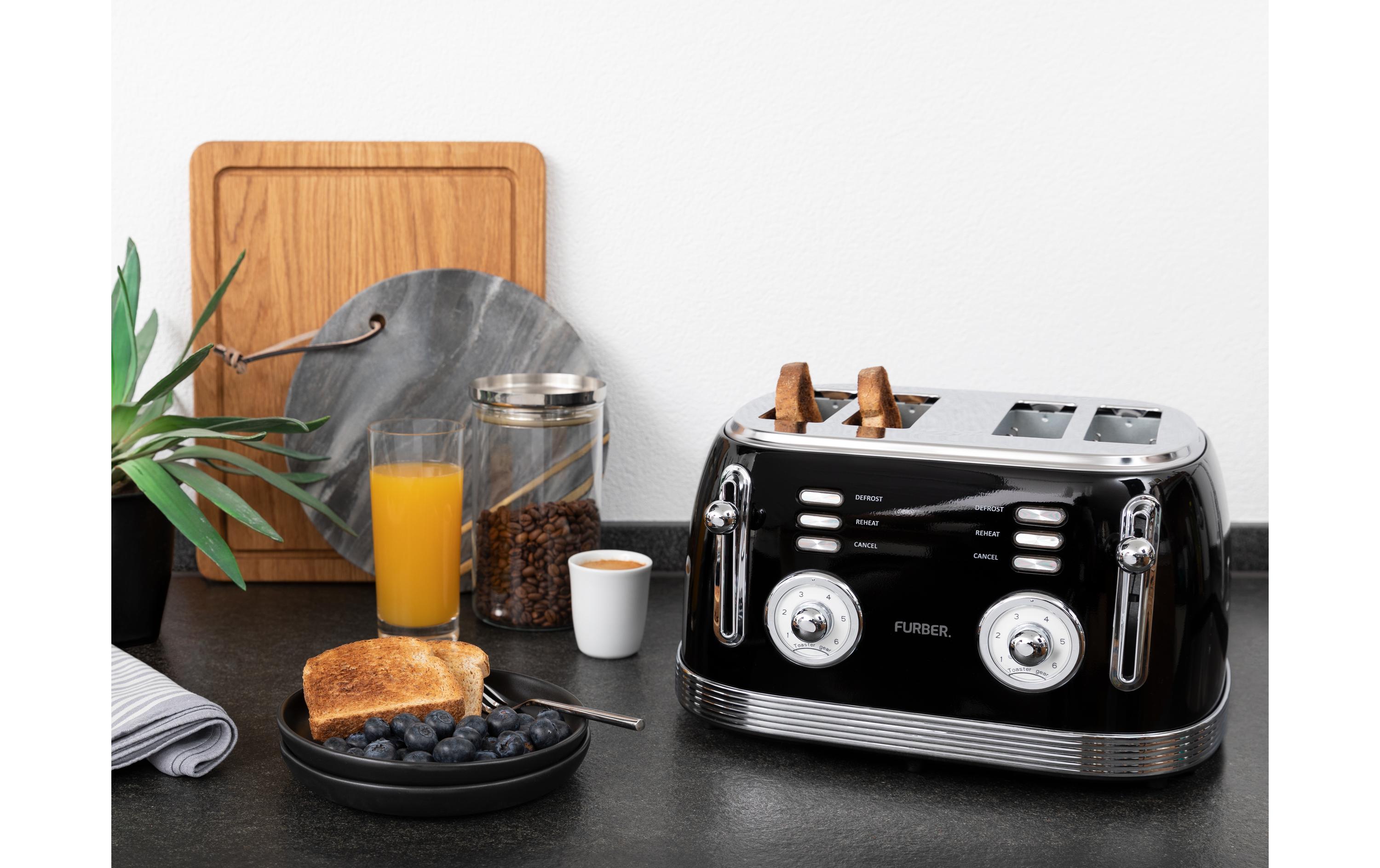 FURBER Toaster Brando Schwarz glanz