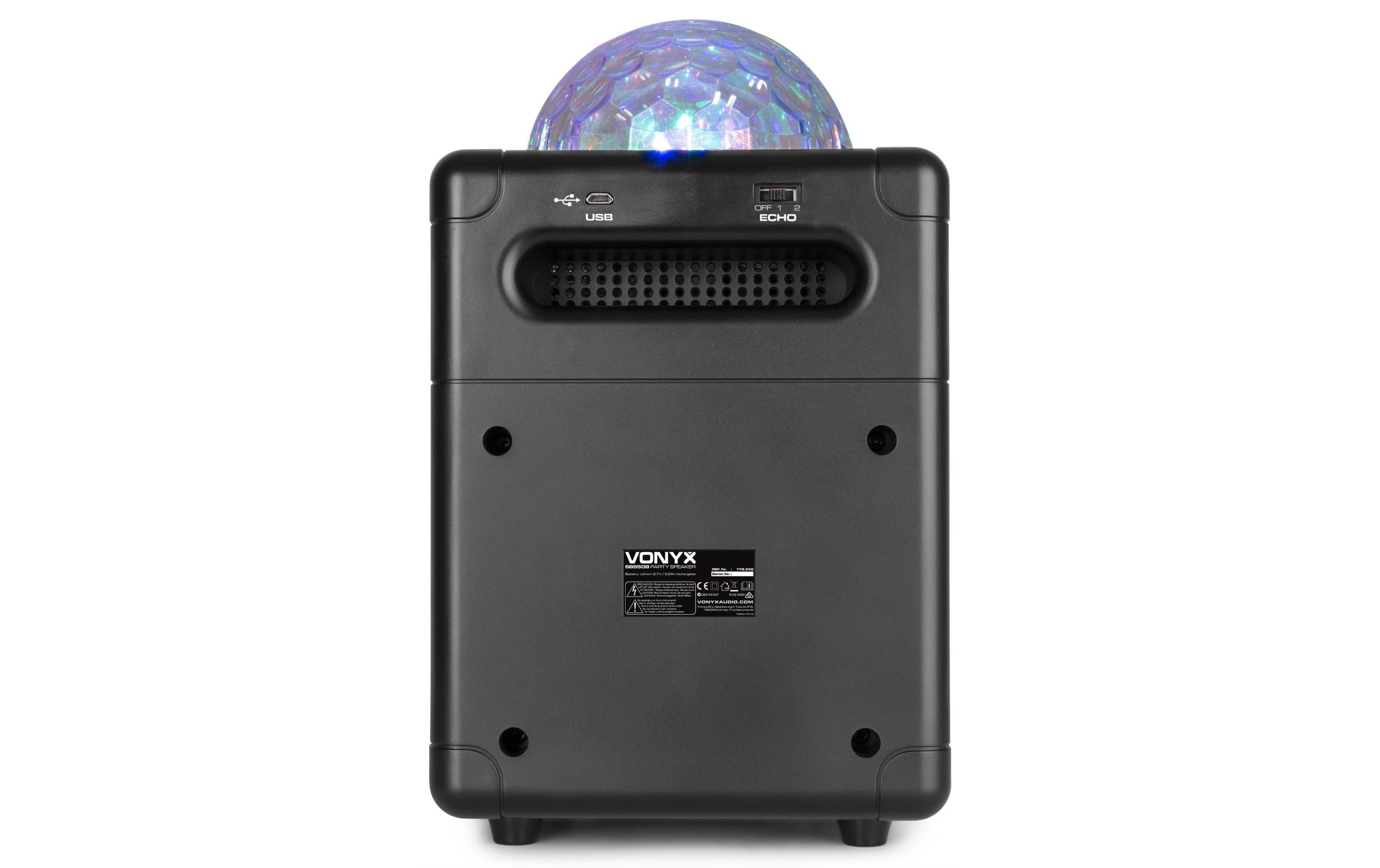 Vonyx Lautsprecher SBS50B Karaoke Speaker Schwarz