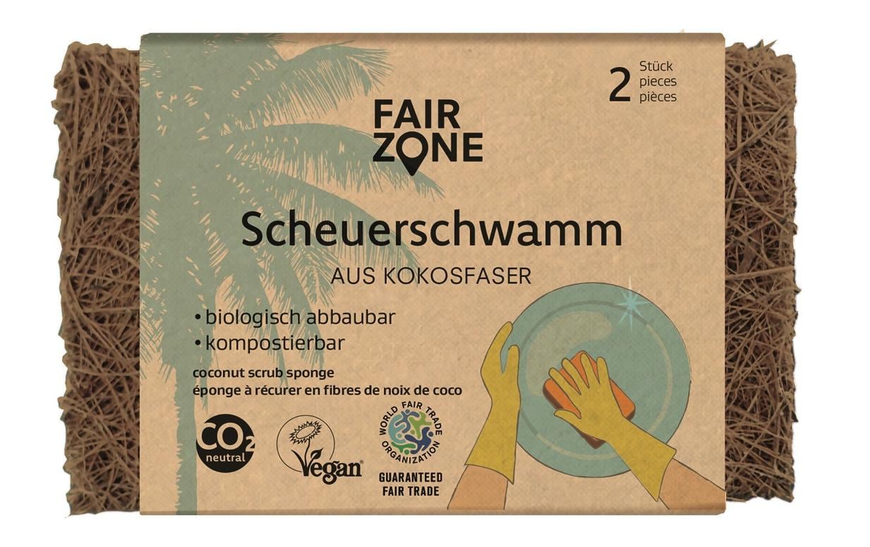 Fair Zone Schwamm aus Kokosfasern 2 Stück