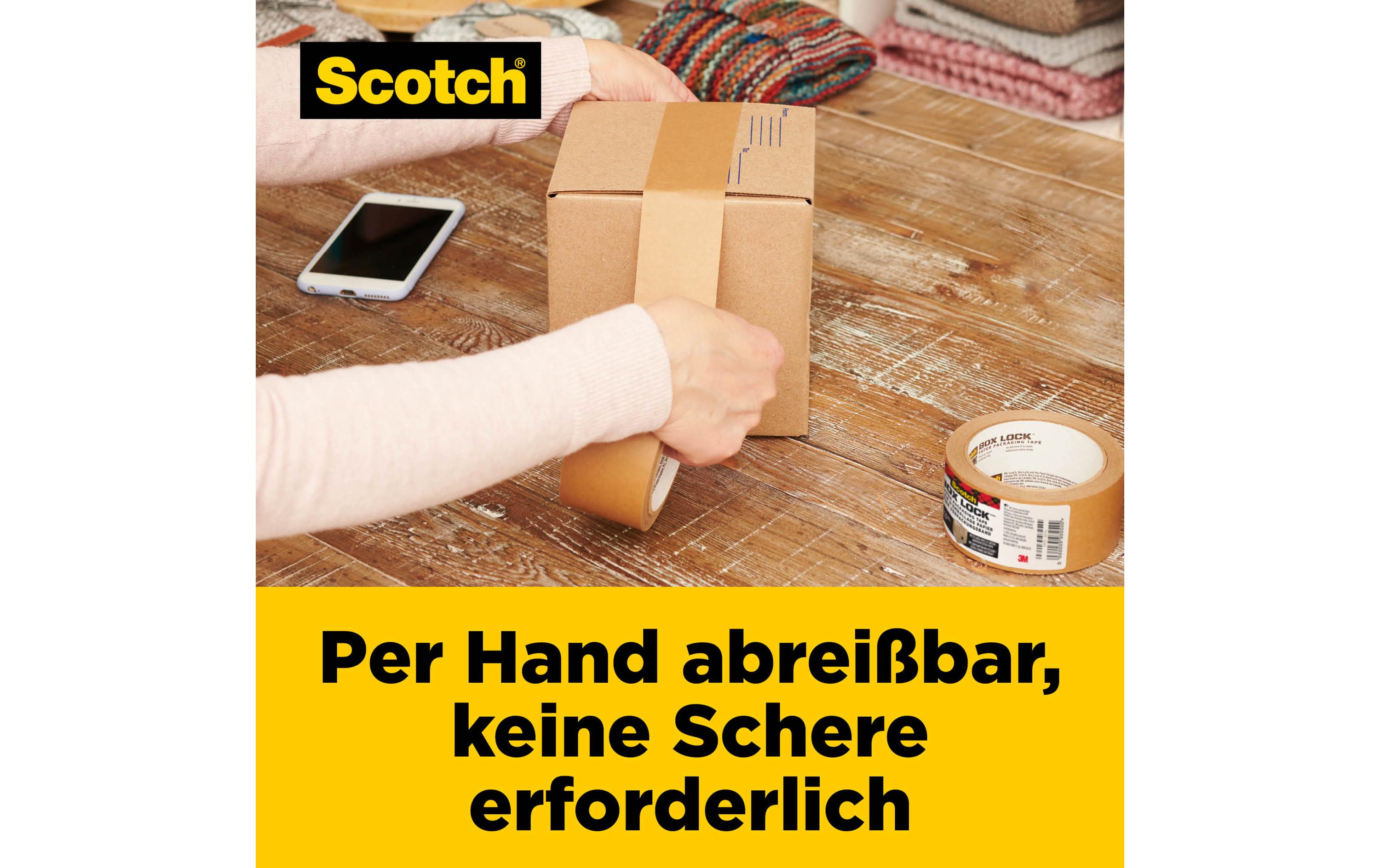 Scotch Verpackungsband Box Lock Papier 48 mm x 22.8 m, 1 Rolle