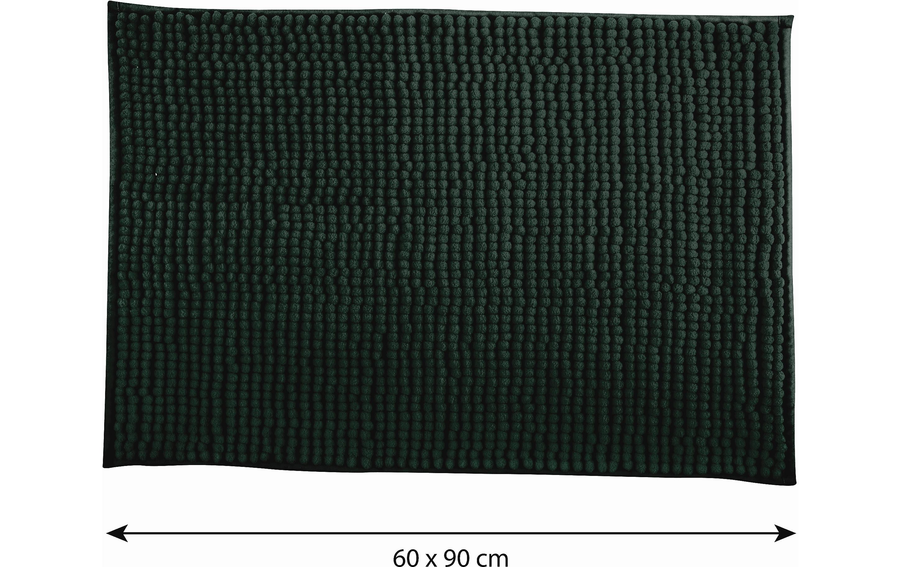 MSV Badteppich Chenille 60 x 90 cm, Dunkelgrün