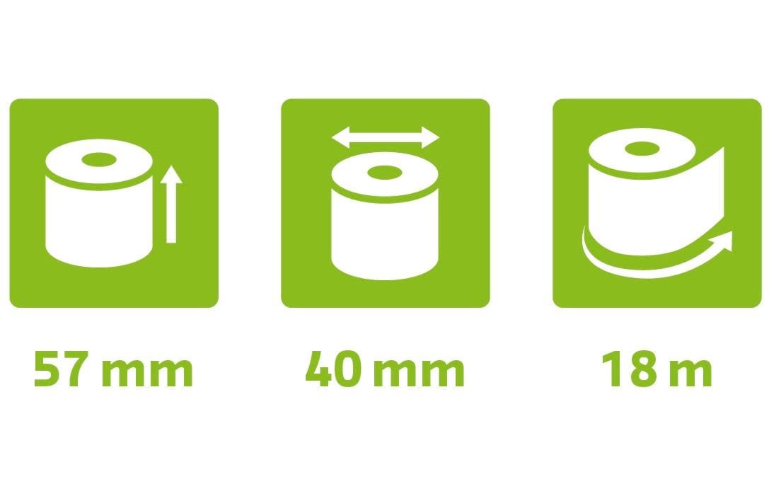 Exacompta Thermo-Papierrolle 57 x 40 x 12 mm, 18 m, 10 Stück