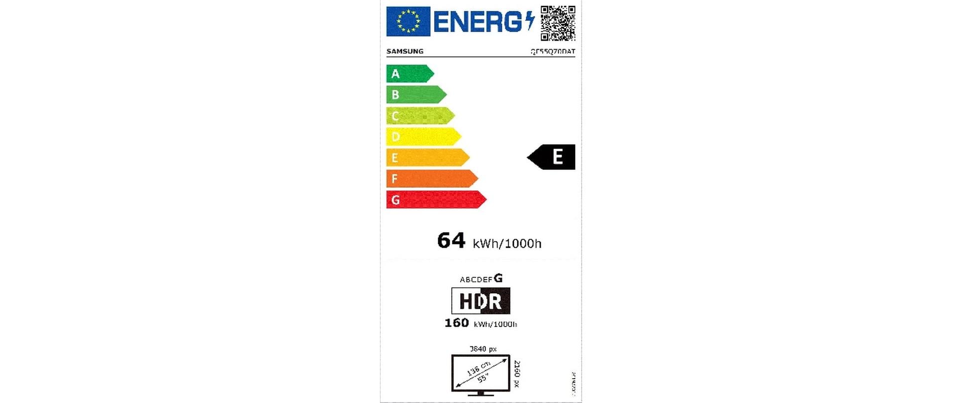 Samsung TV QE55Q70D ATXXN 55, 3840 x 2160 (Ultra HD 4K), QLED