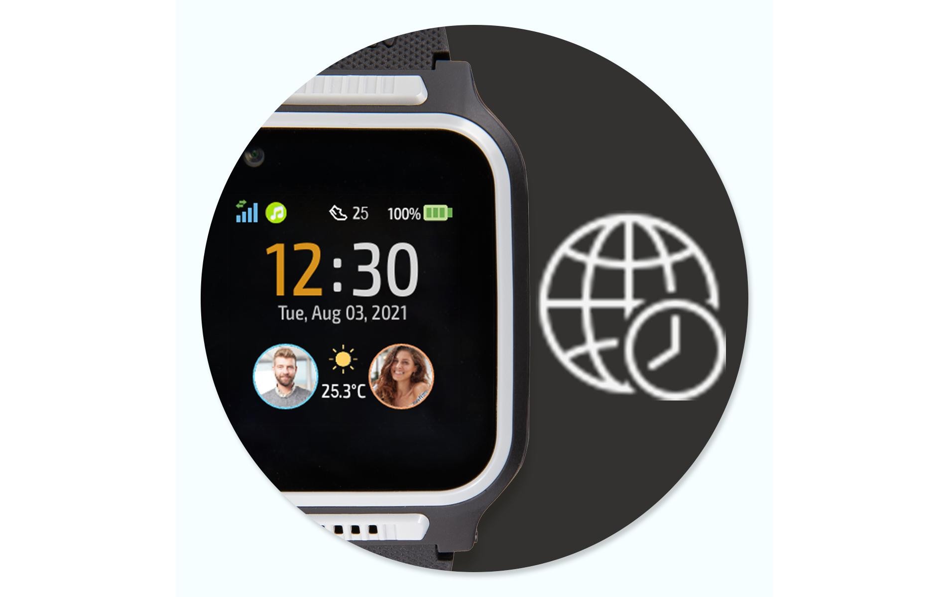 MyKi Smartwatch GPS Kinder Uhr MyKi 4 Schwarz/Grau mit SIM-Karte