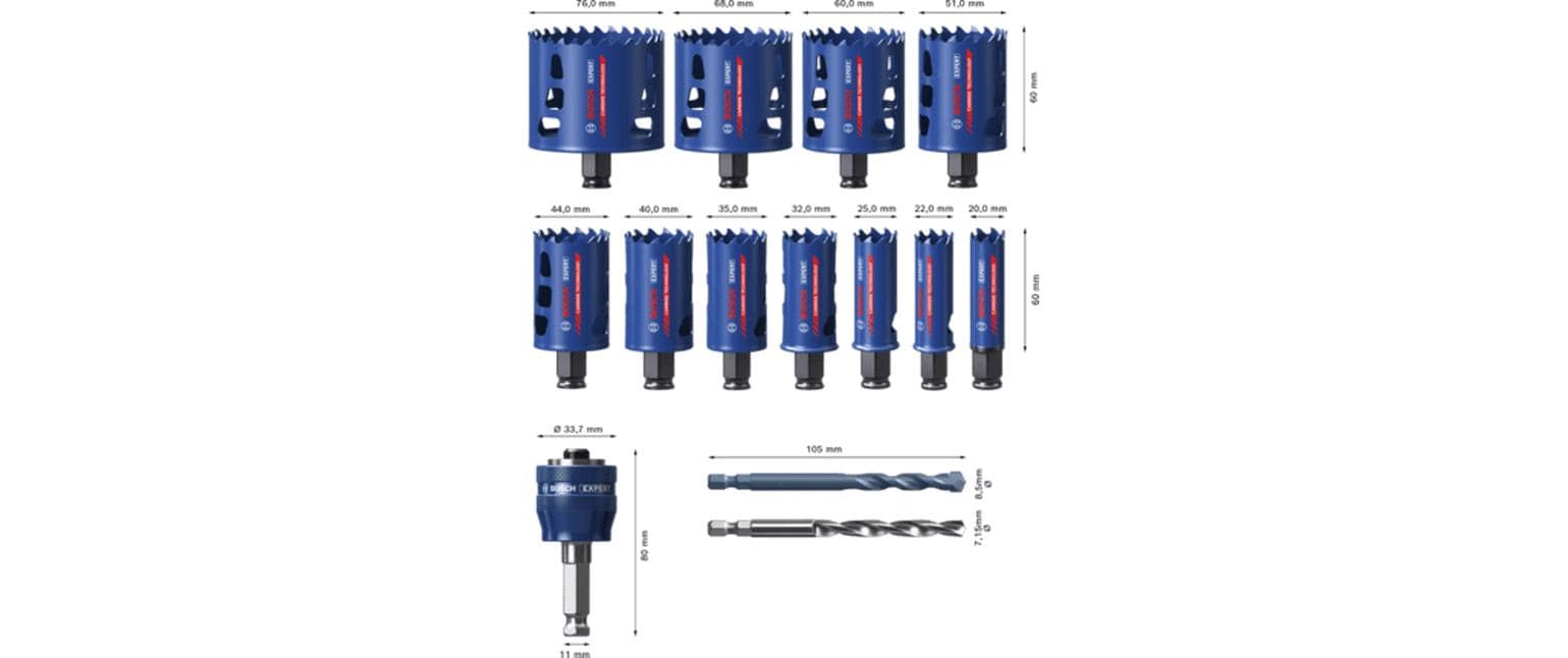 Bosch Professional Lochsägen-Set Expert Tough Material, 14-teilig