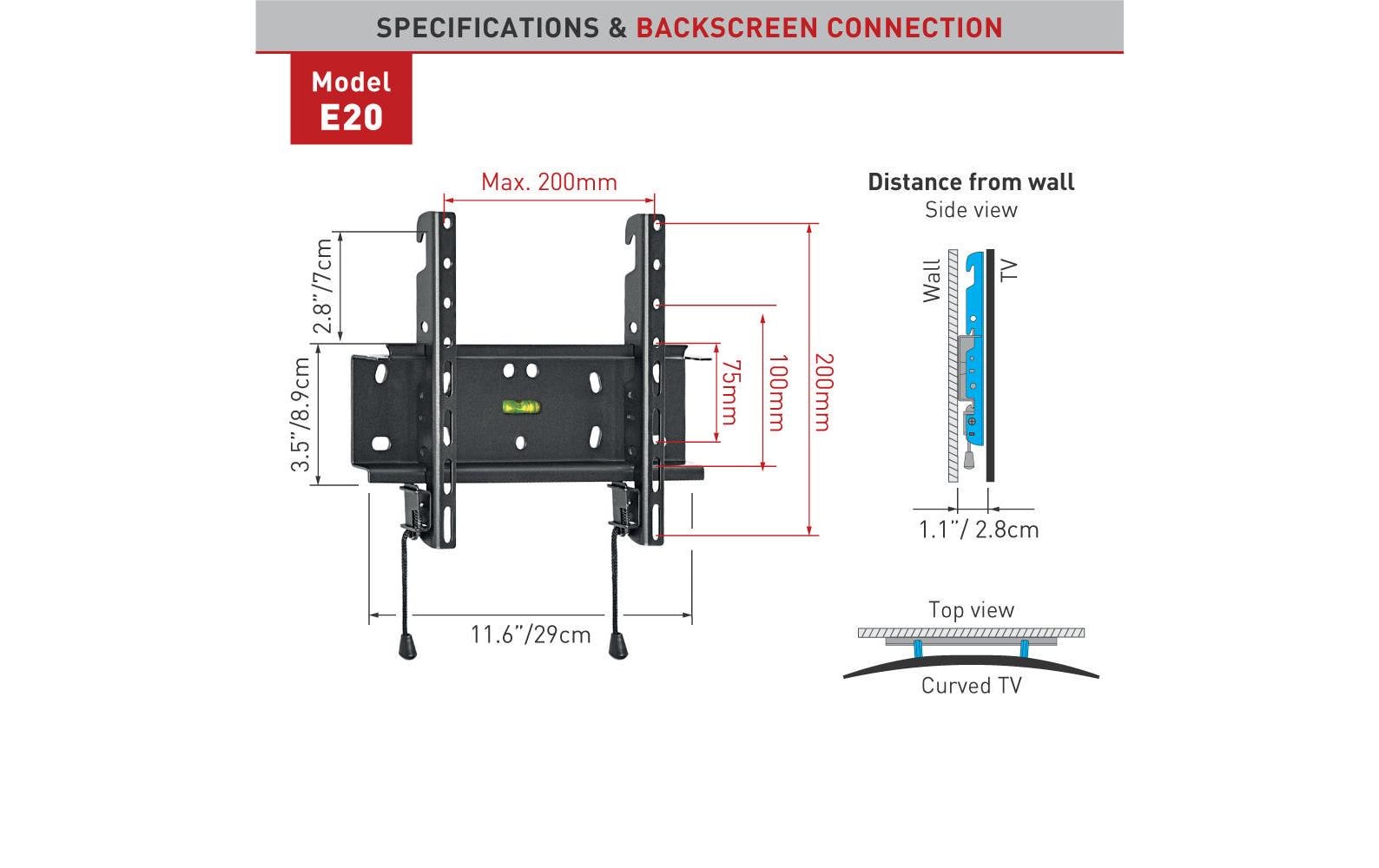 Barkan Wandhalterung WH E20 Schwarz