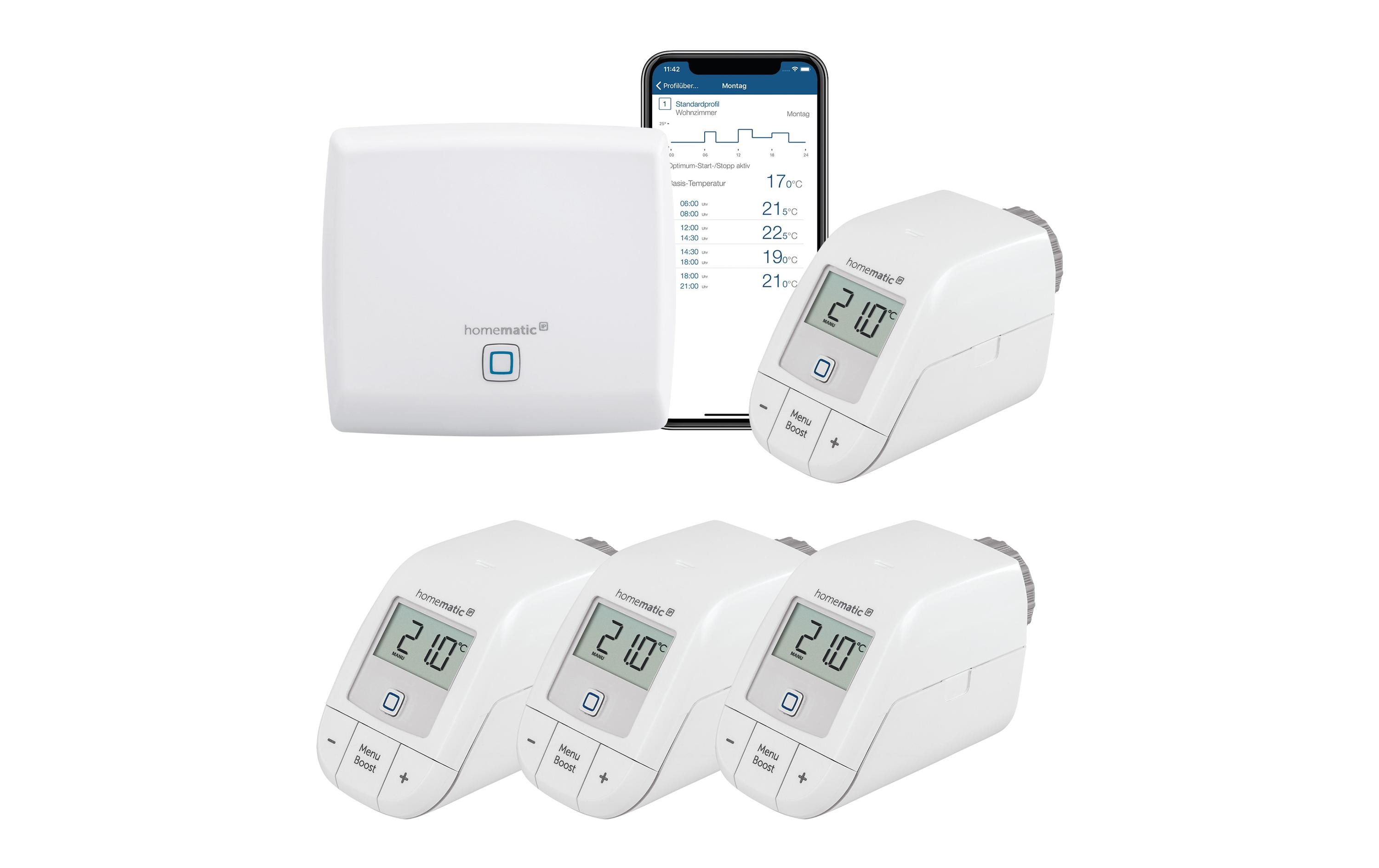 Homematic IP Smart Home Starter Set Heizen 4 Thermostate