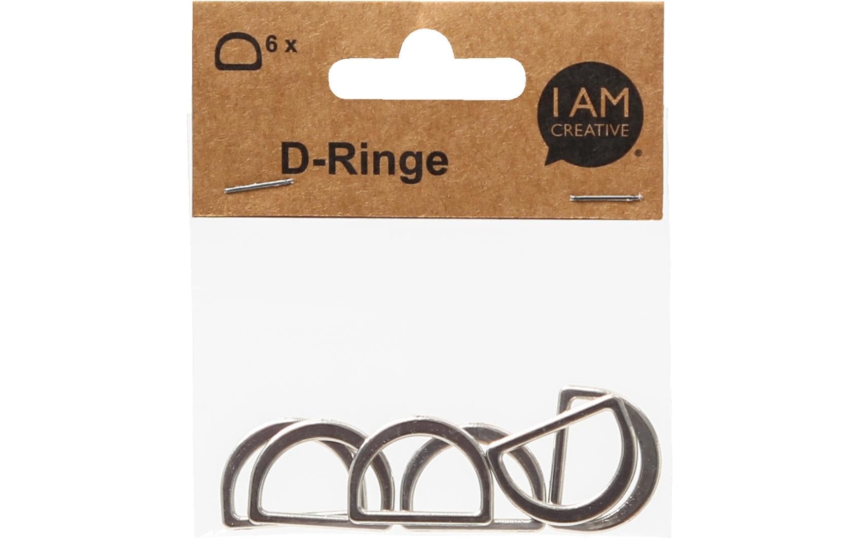 lalana Anhänger D-Ring flach 25 x 20 mm, 6 Stück