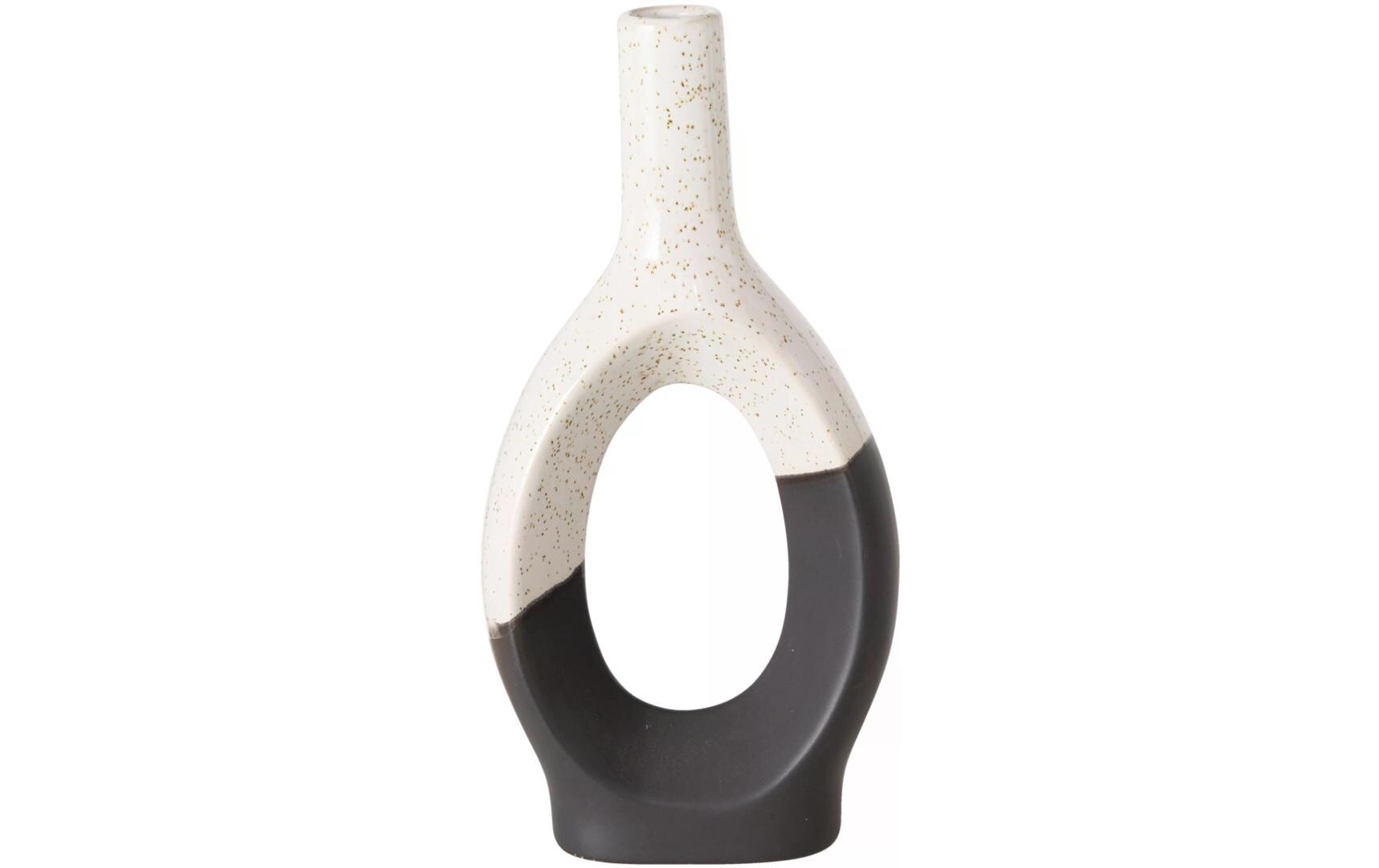 Boltze Vase Uniqua 26 cm, Schwarz/Weiss