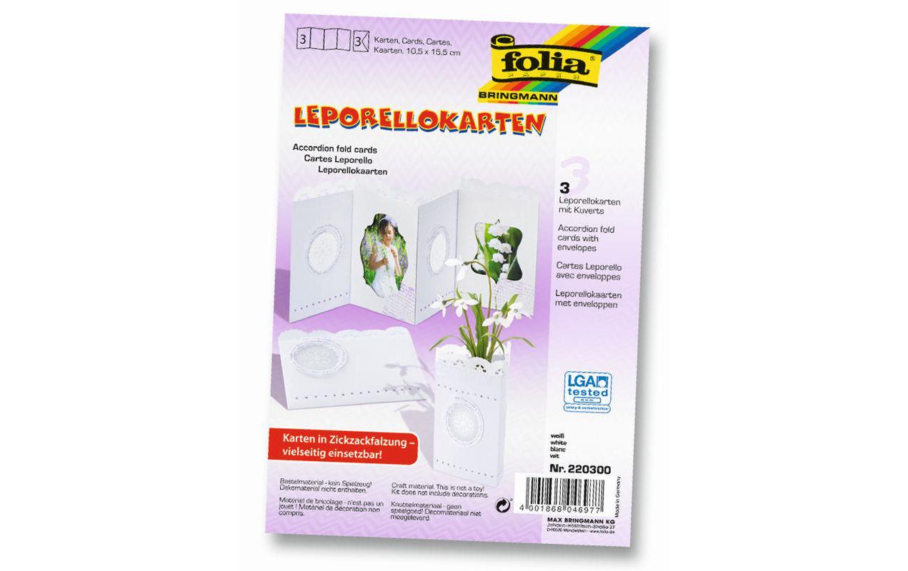 Folia Leporello-Karten 300g/m2 Weiss