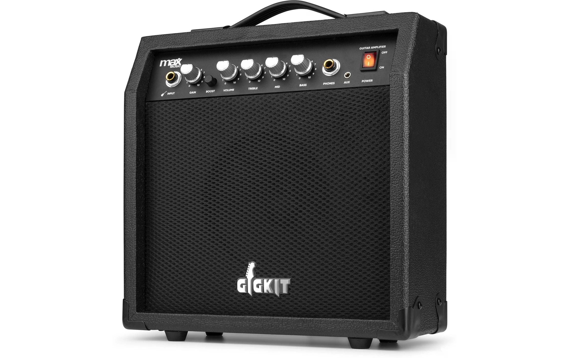 MAX E-Gitarre GigKit Quilted Style Schwarz