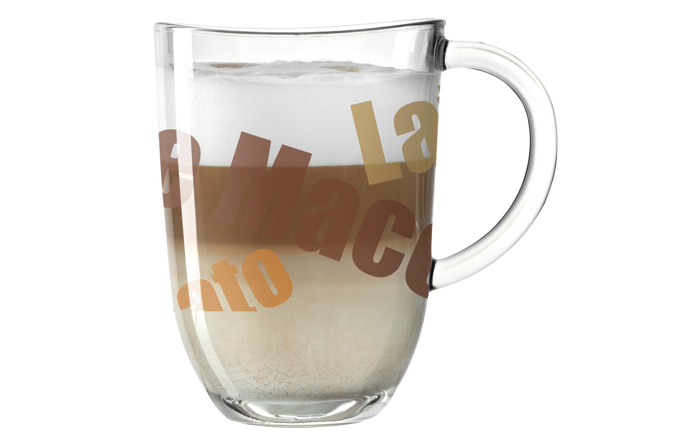 Leonardo Latte Macchiato Tasse Napoli mit Text 380 ml, Transparent