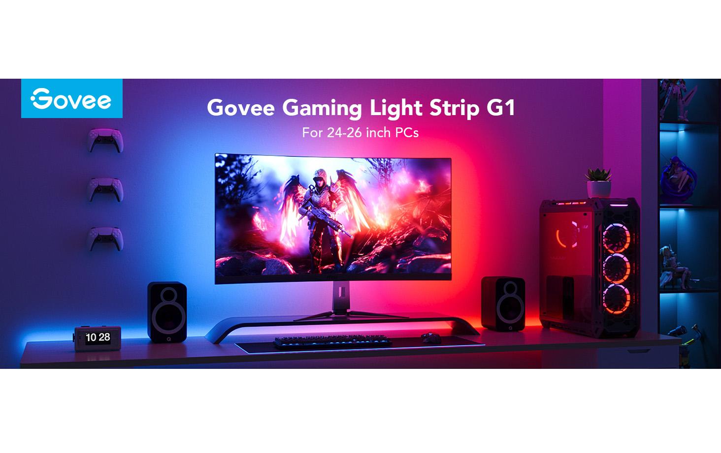 Govee LED Stripe Gaming G1, Wi-Fi + Bluetooth, RGBIC, 27-34