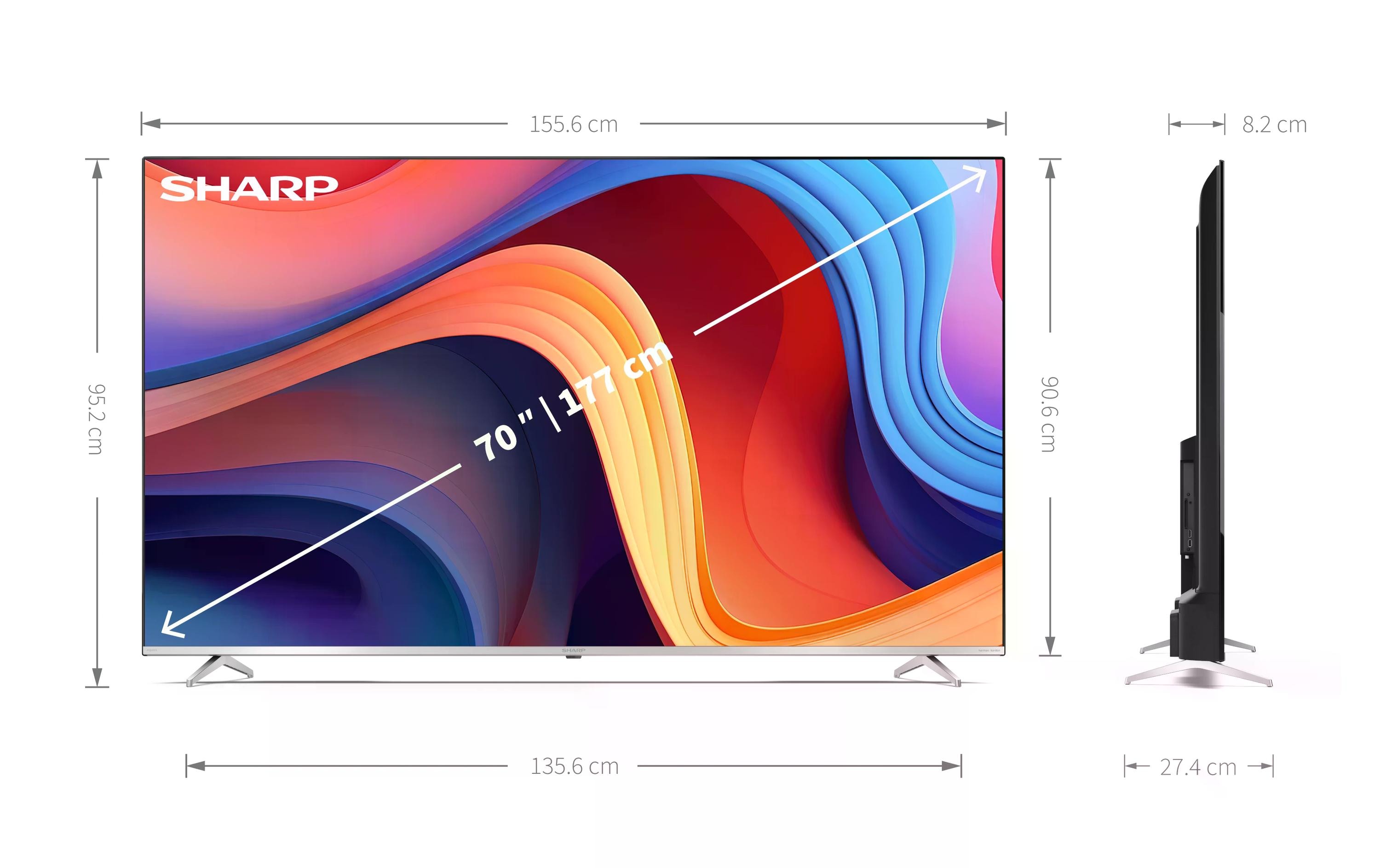 Sharp TV 70GP6260E 70, 3840 x 2160 (Ultra HD 4K), QLED