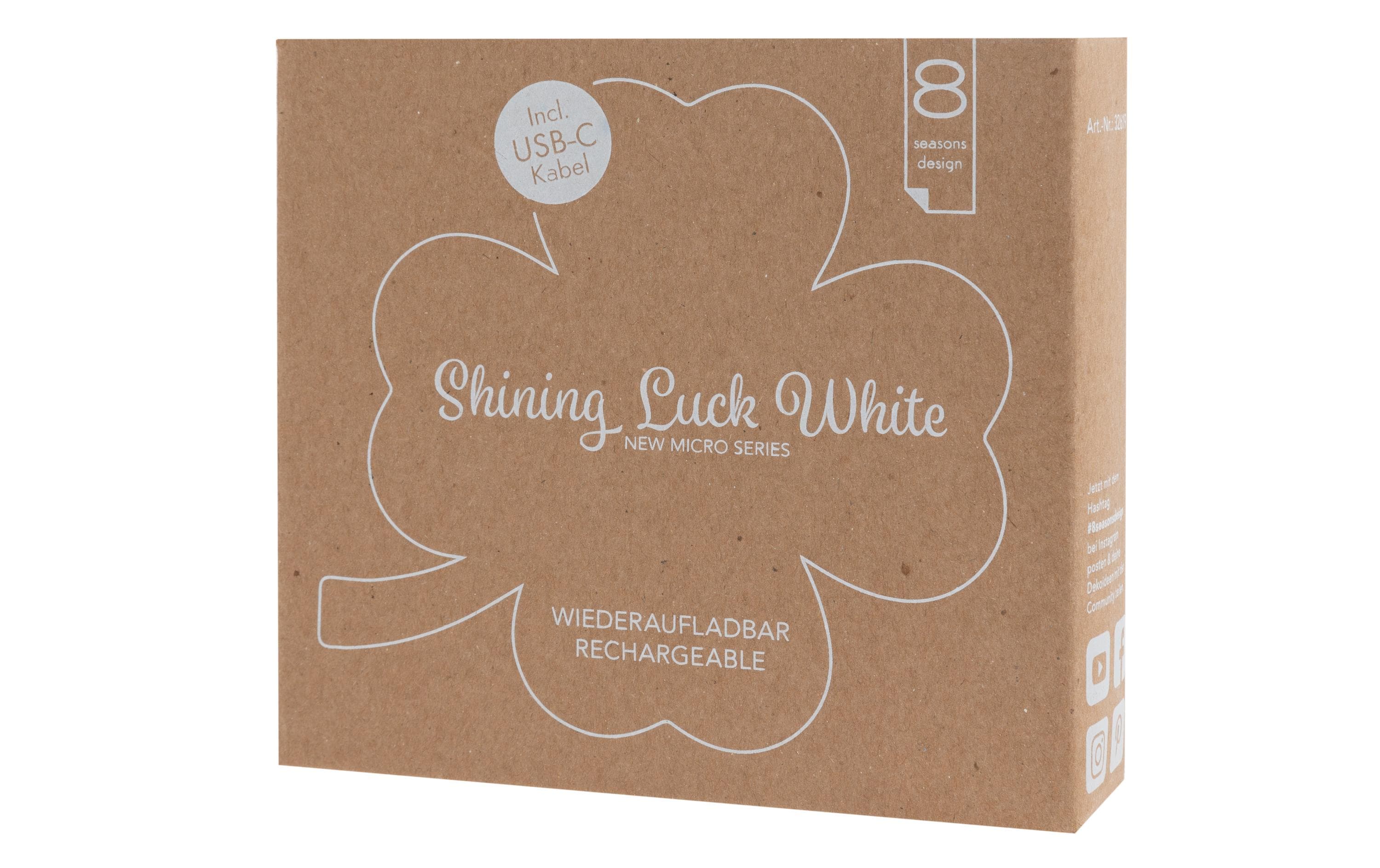 8 Seasons Design Motivlicht Shining Luck Micro S, Weiss