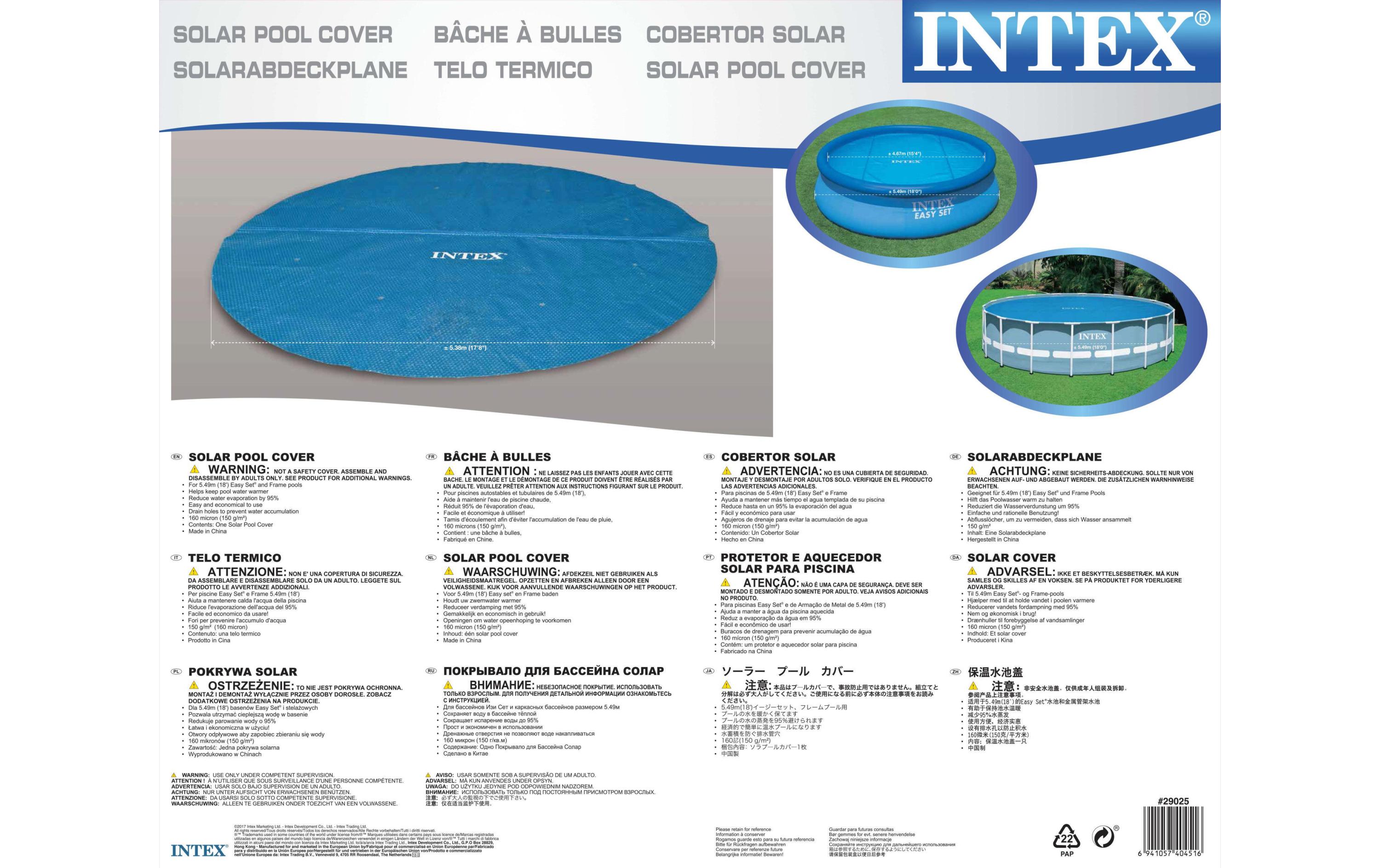 Intex Pool-Abdeckplane Ø 549 cm Solar