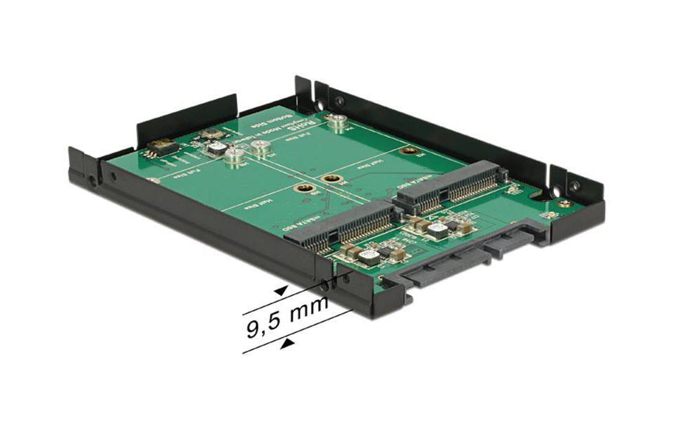 Delock 2.5-Adapterplatine SATA - 2x mSATA mit RAID