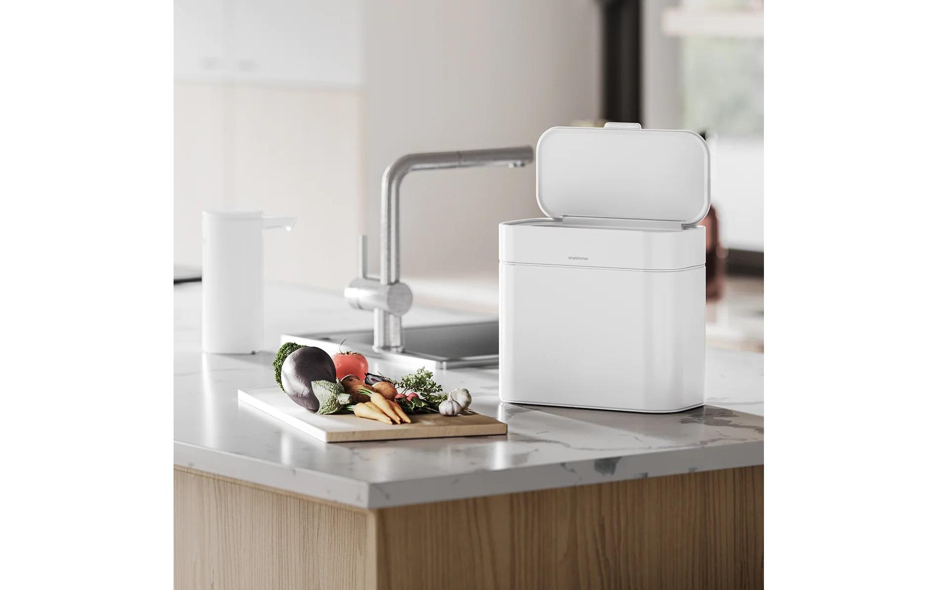 Simplehuman Komposteimer Caddy 4 l, Weiss