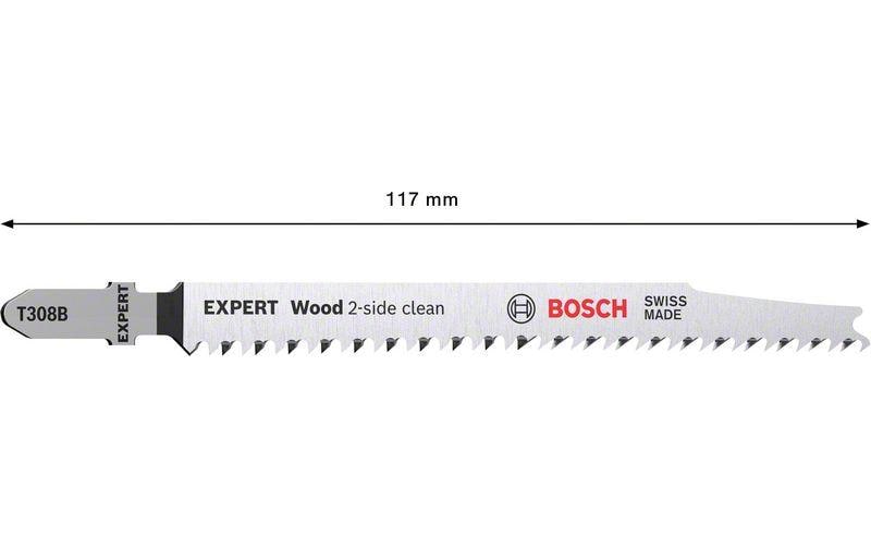 Bosch Professional Stichsägeblatt EXPERT Wood 2-side clean T 308 B, 5 Stück