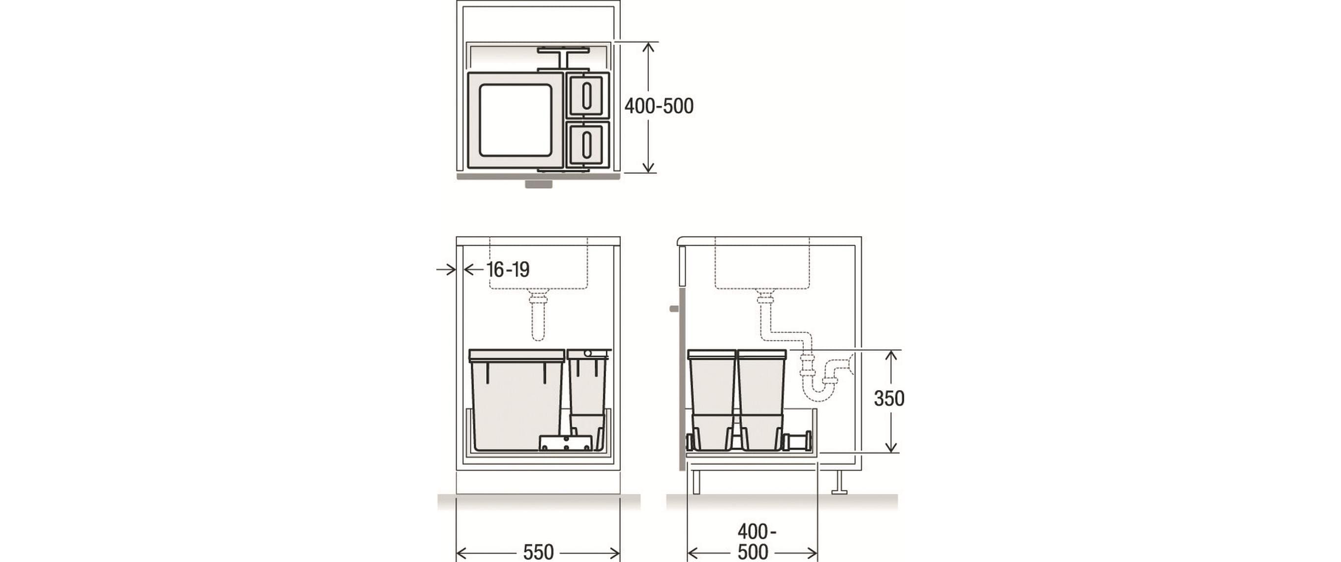 Müllex Abfallsystem X-LINE System X55 M5 Basic