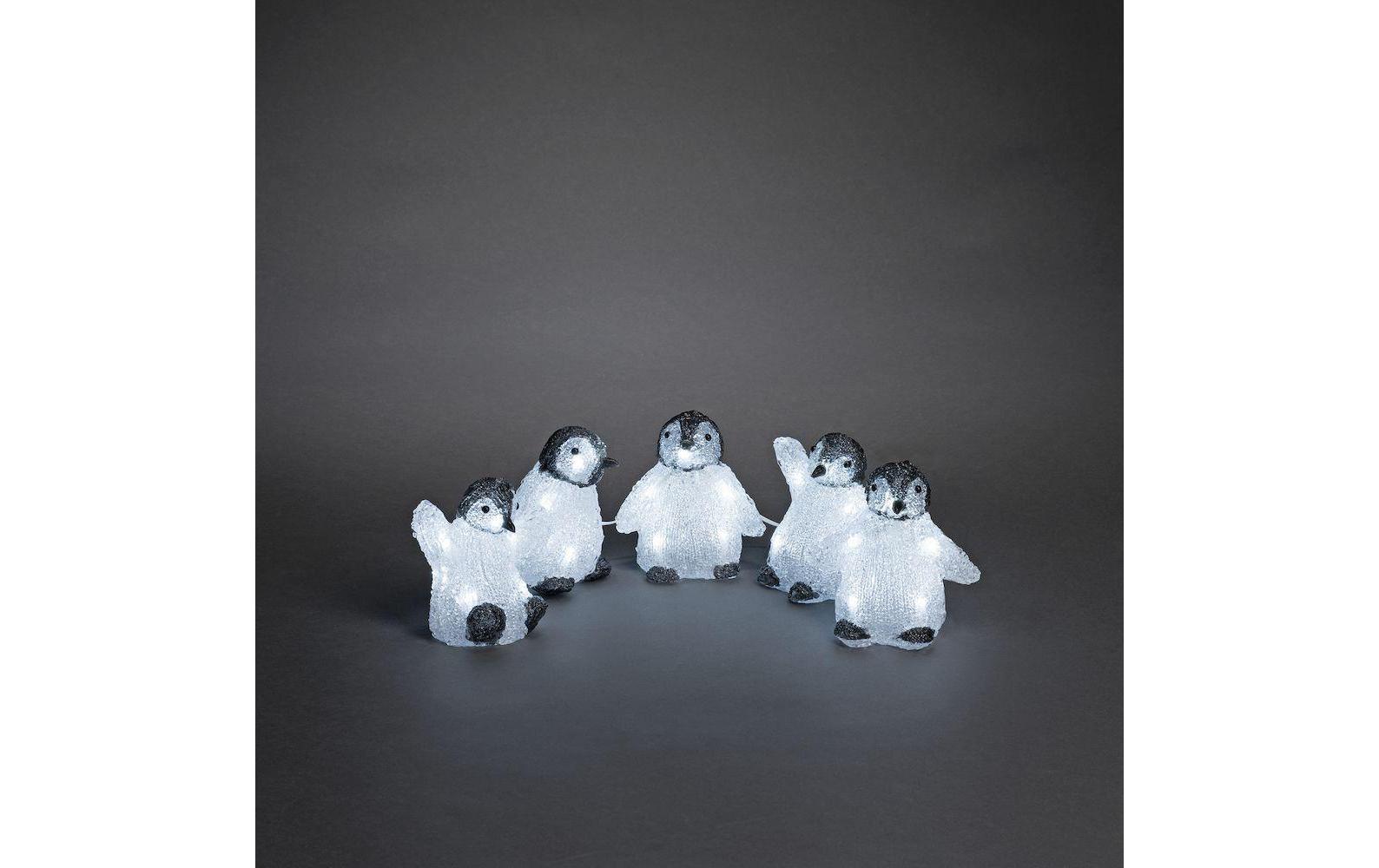 Konstsmide LED-Figur Acrylic 12.5cm Pinguine 5er Set