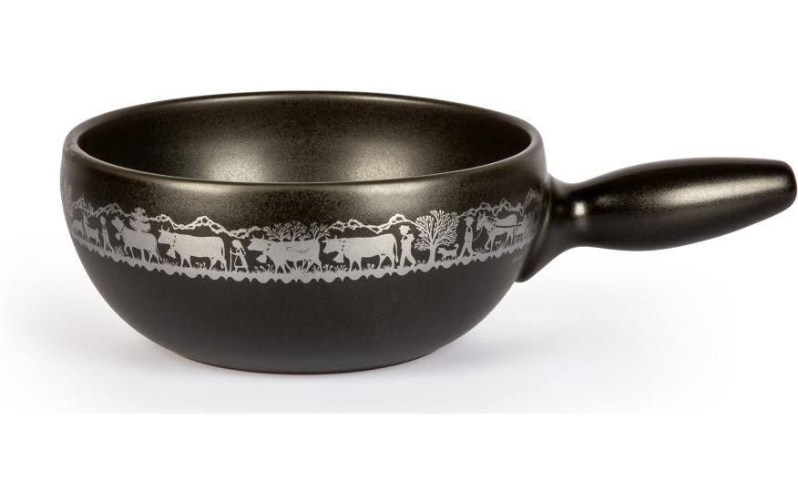 Stöckli Fondue-Caquelon Tradition Alpaufzug Ø 21 cm, Schwarz