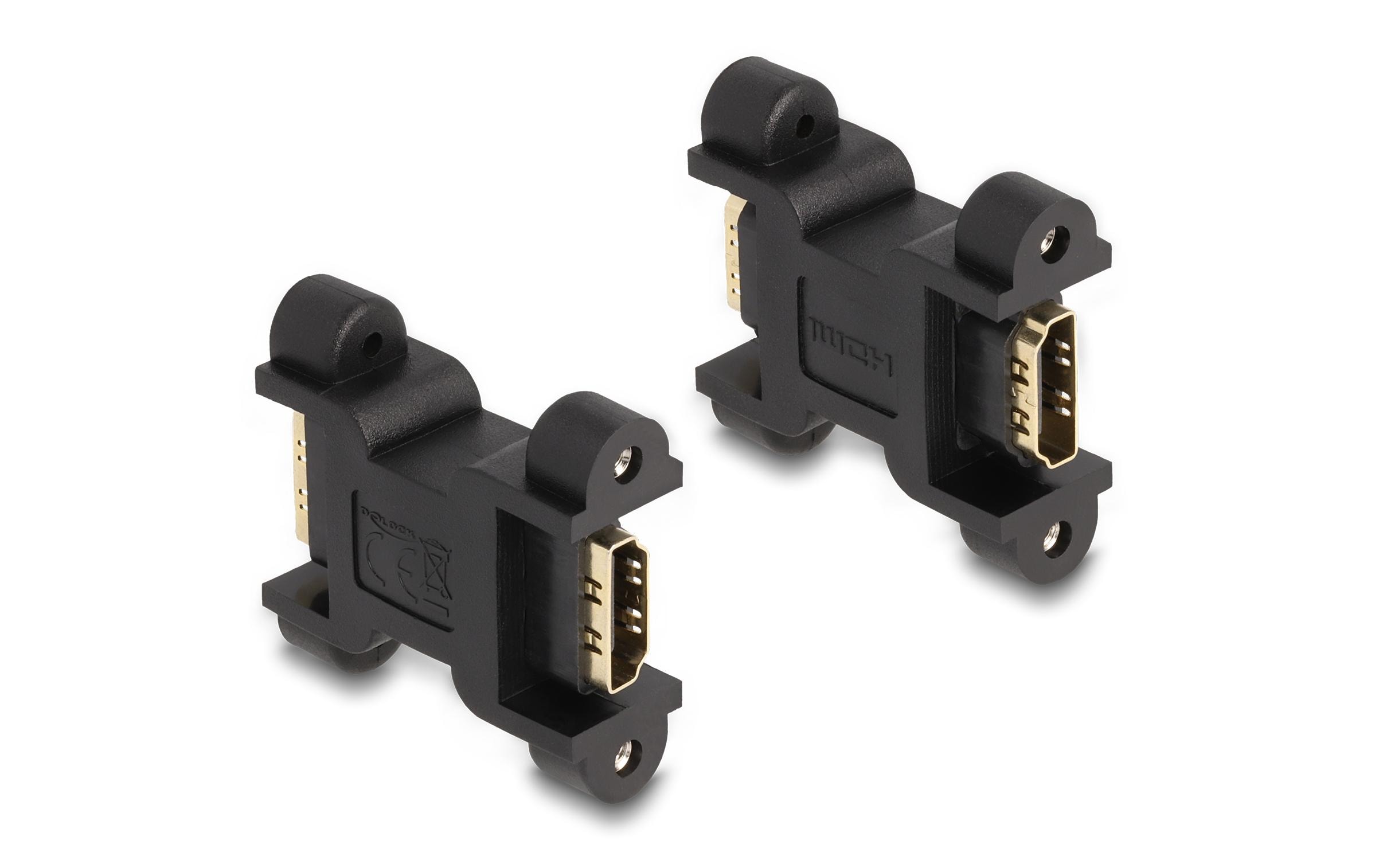 Delock Adapter mit Schraubanschluss HDMI - HDMI